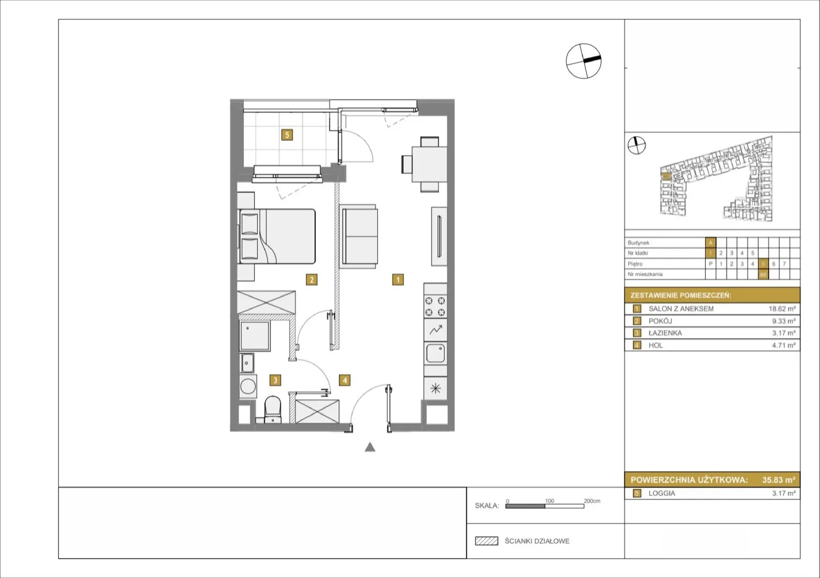 Floor plan: Apartment no. A60