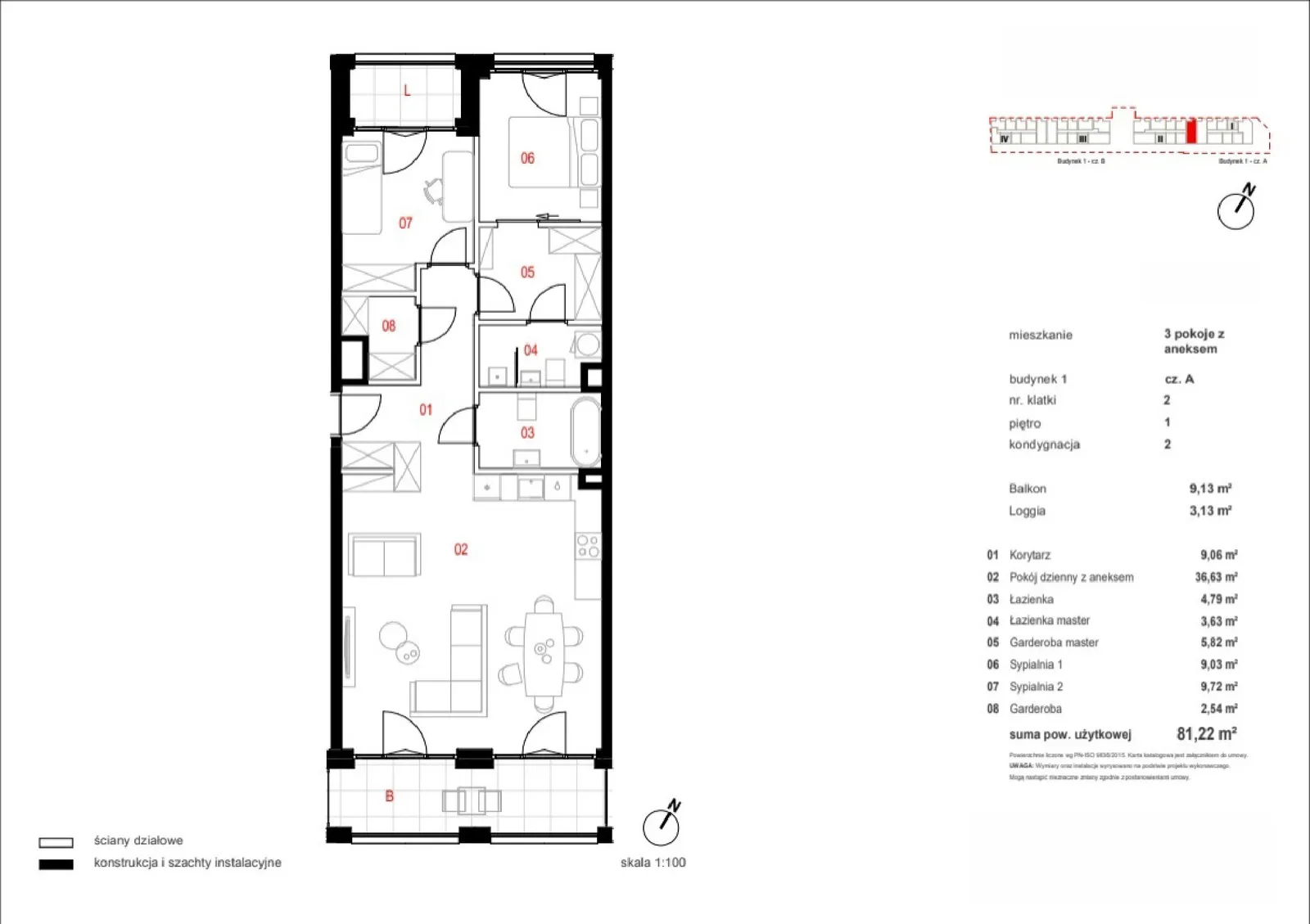 Floor plan: Apartment no. A/02/01/050