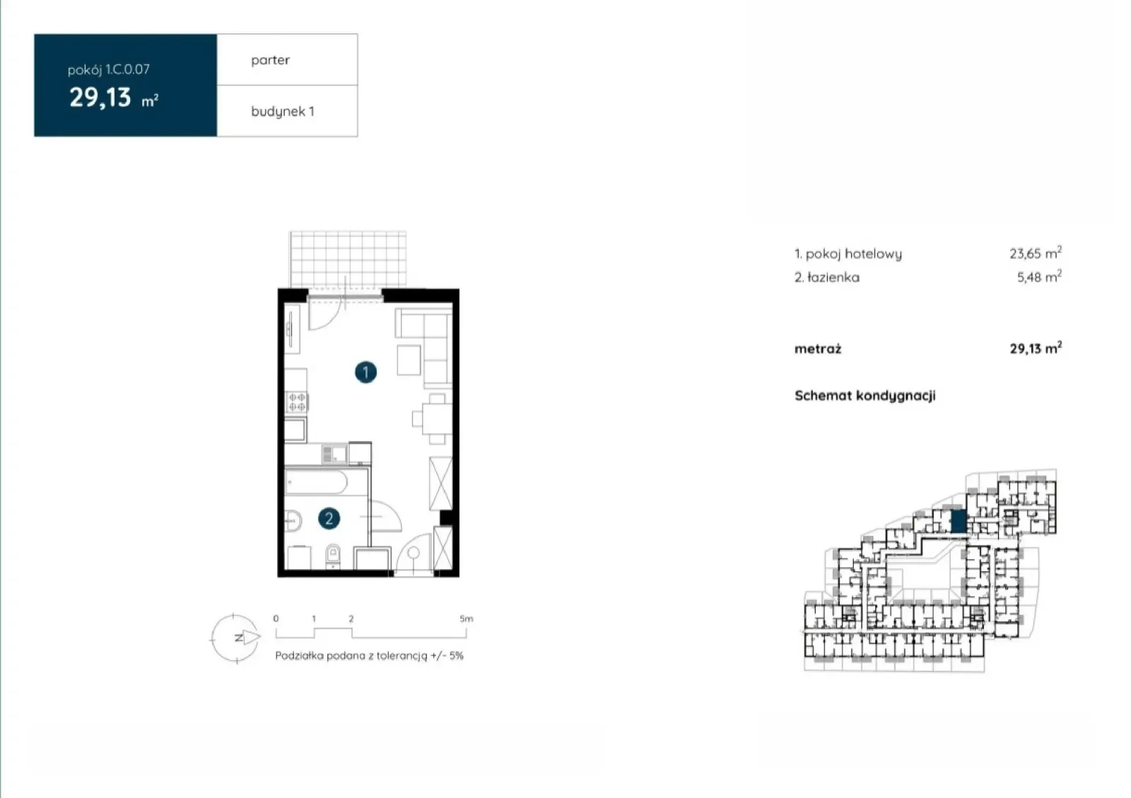 Floor plan: Apartment no. 1.C.0.07