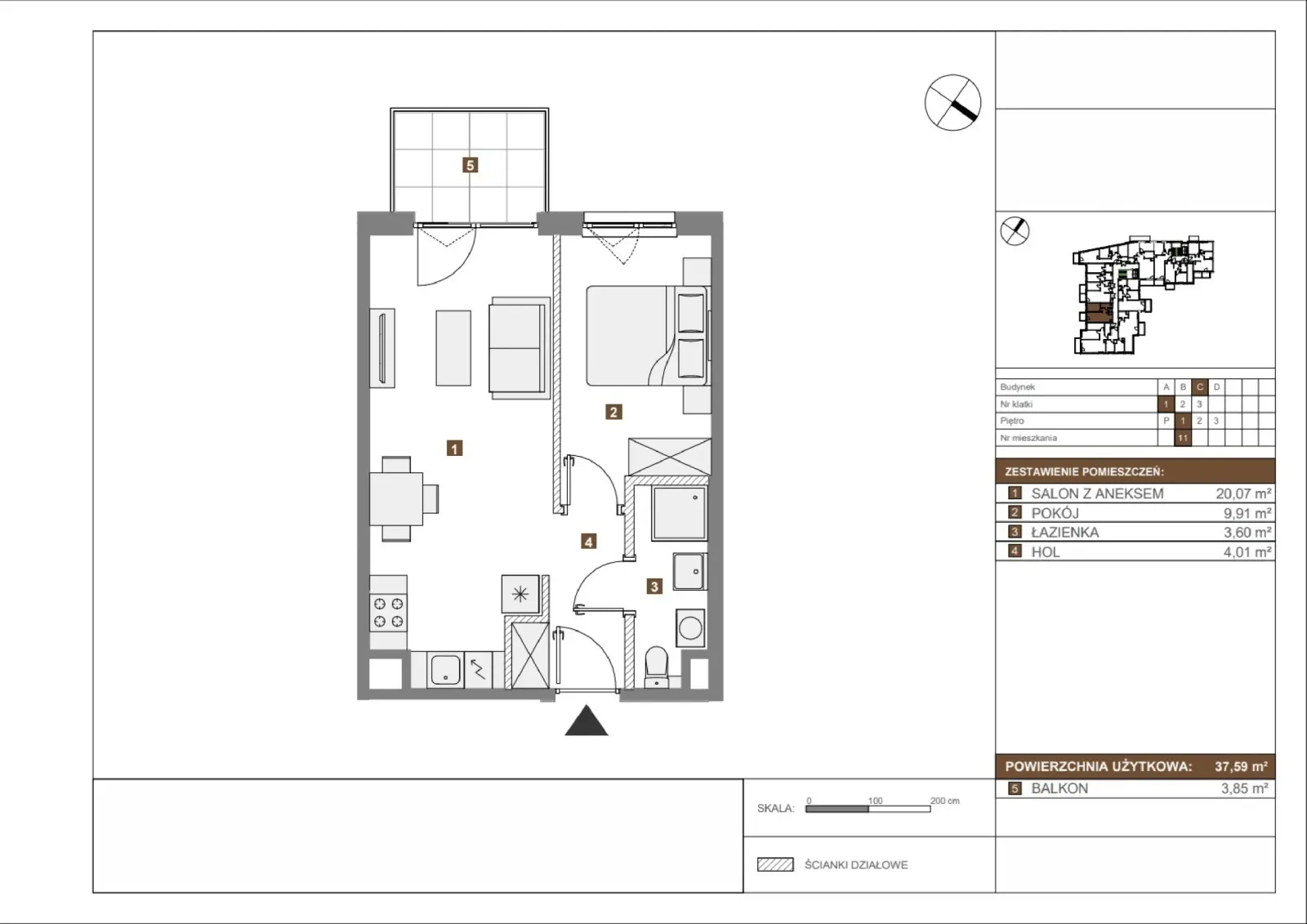 Floor plan: Apartment no. C11