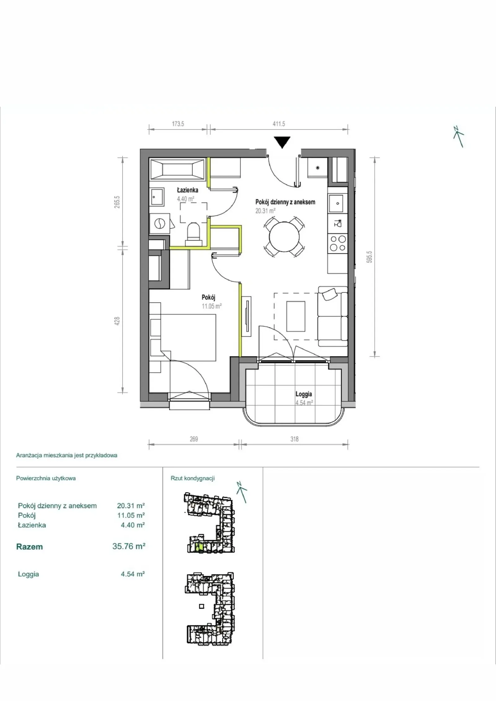 Floor plan: Apartment no. A/2/38