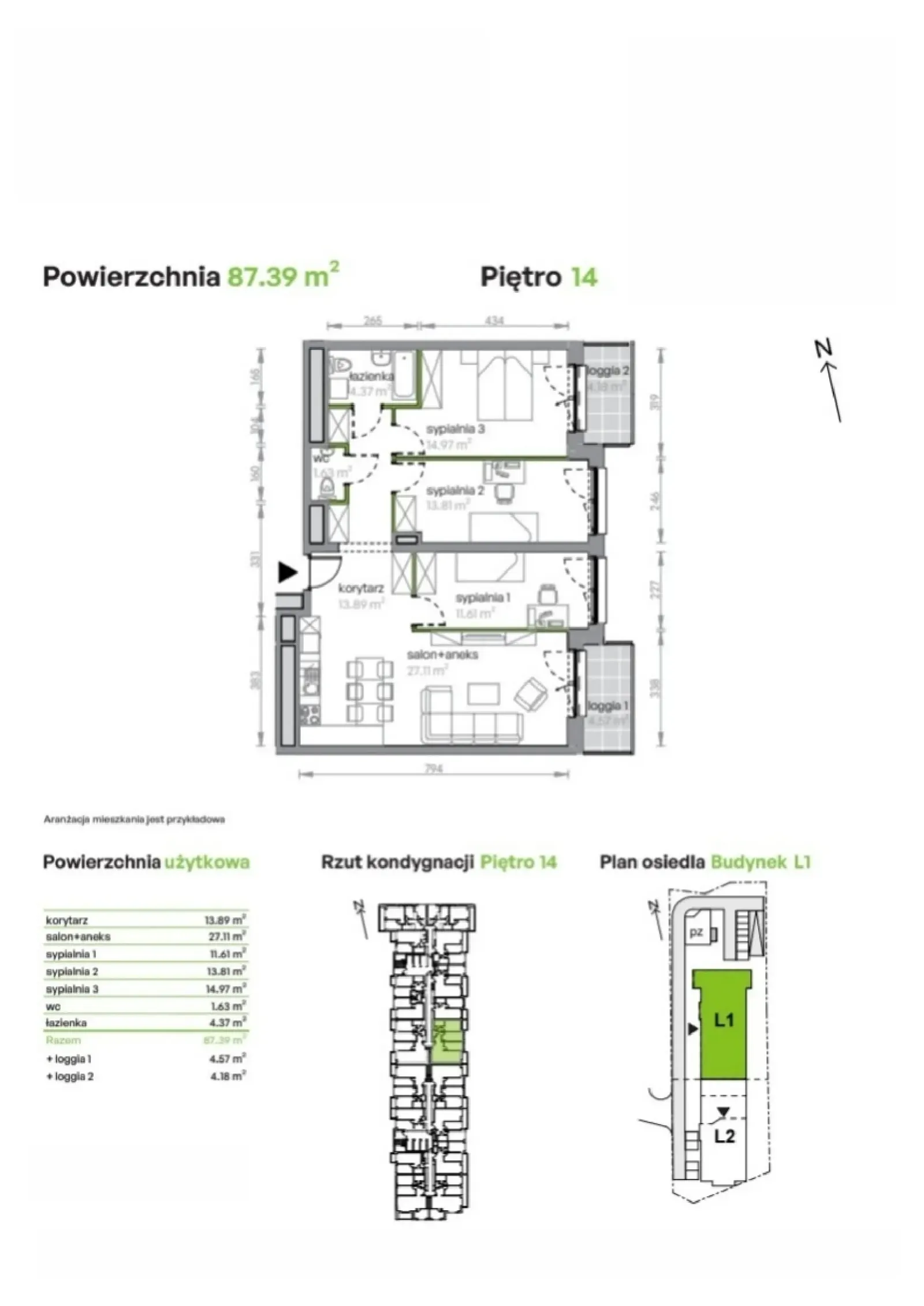 Rzut: Lokal L1/14/139, 4 pok.