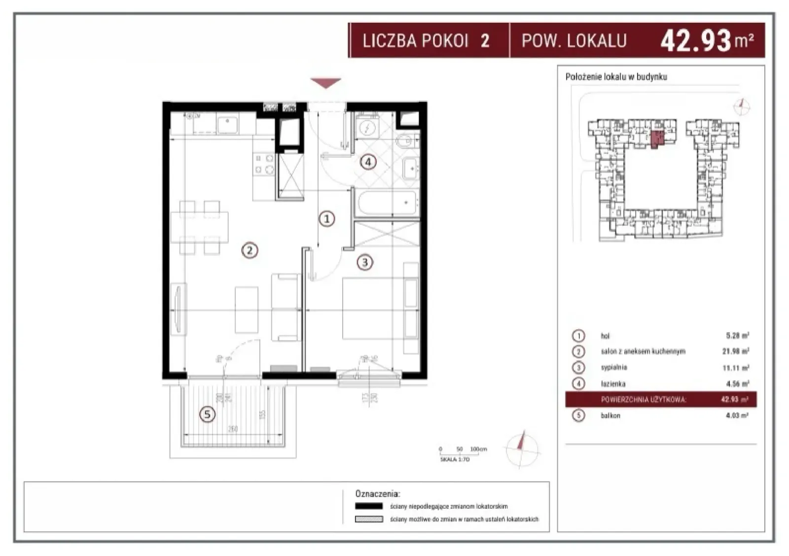 Floor plan: Apartment no. I/7/214