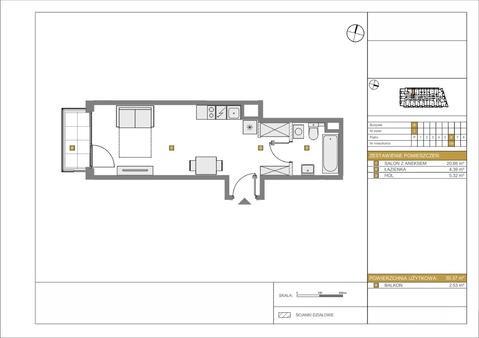 Floor plan: Apartment no. A138