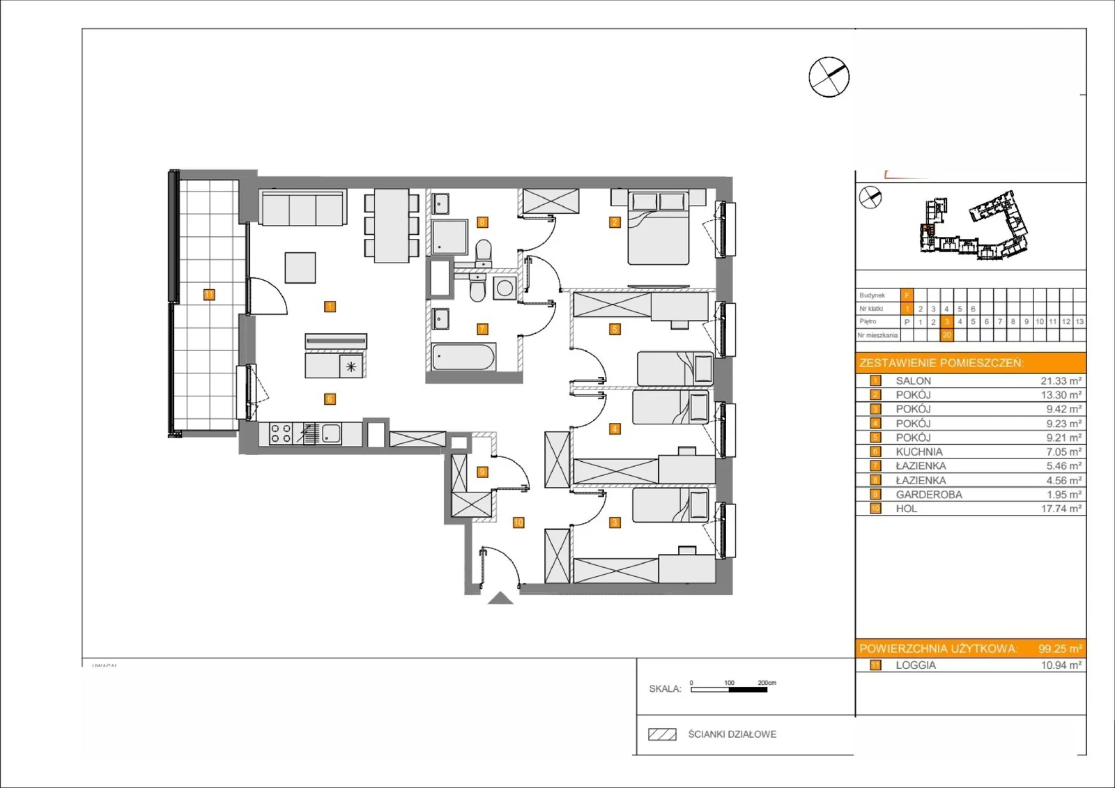 Floor plan: Lokal F 20, 5 pok.