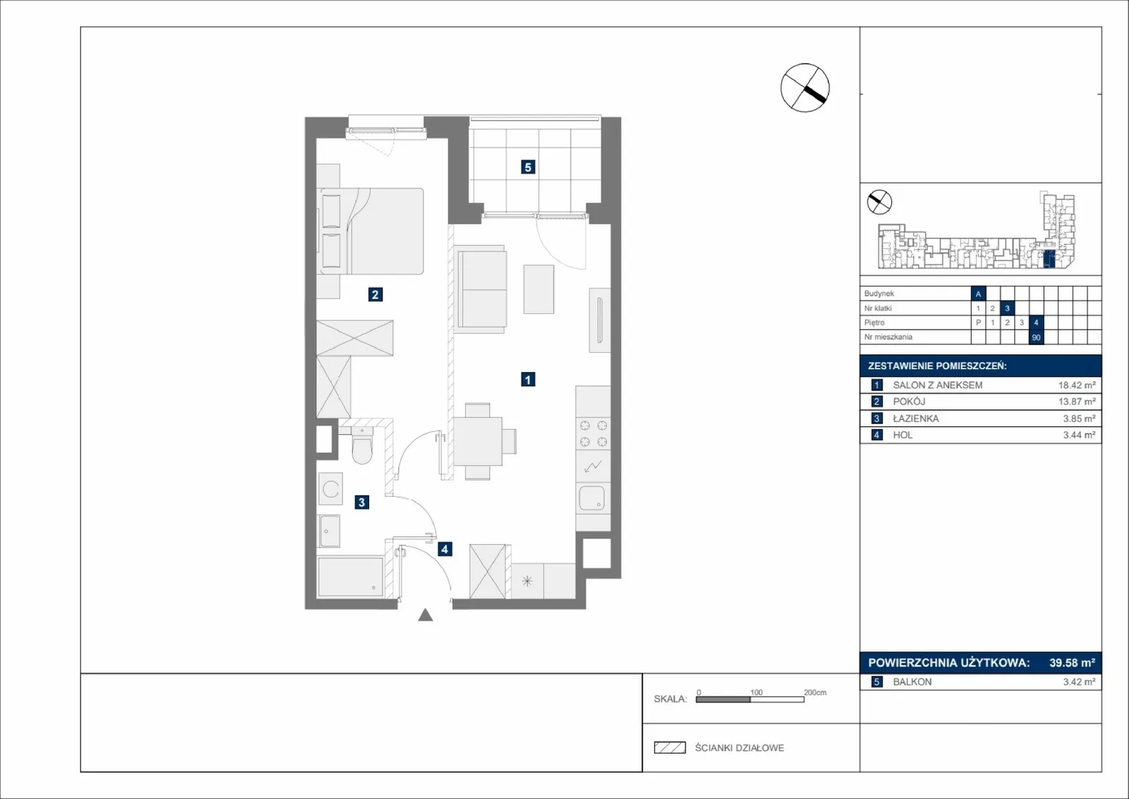 Floor plan: Apartment no. A90
