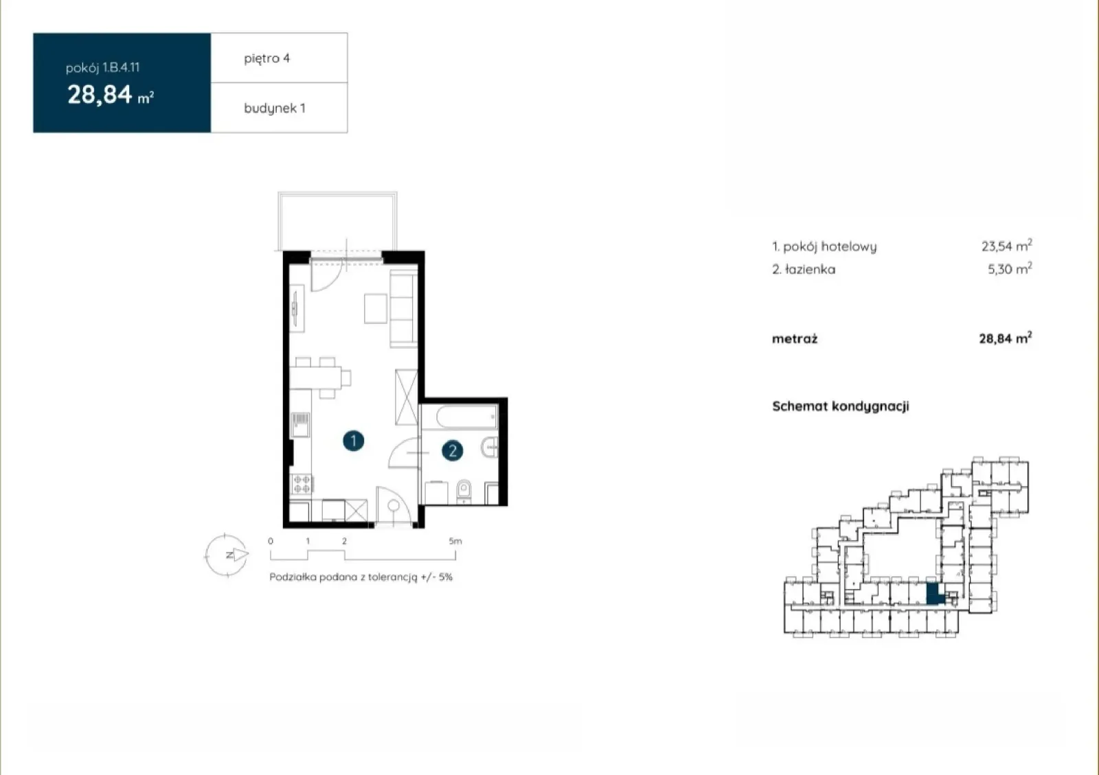 Floor plan: Apartment no. 1.B.4.11