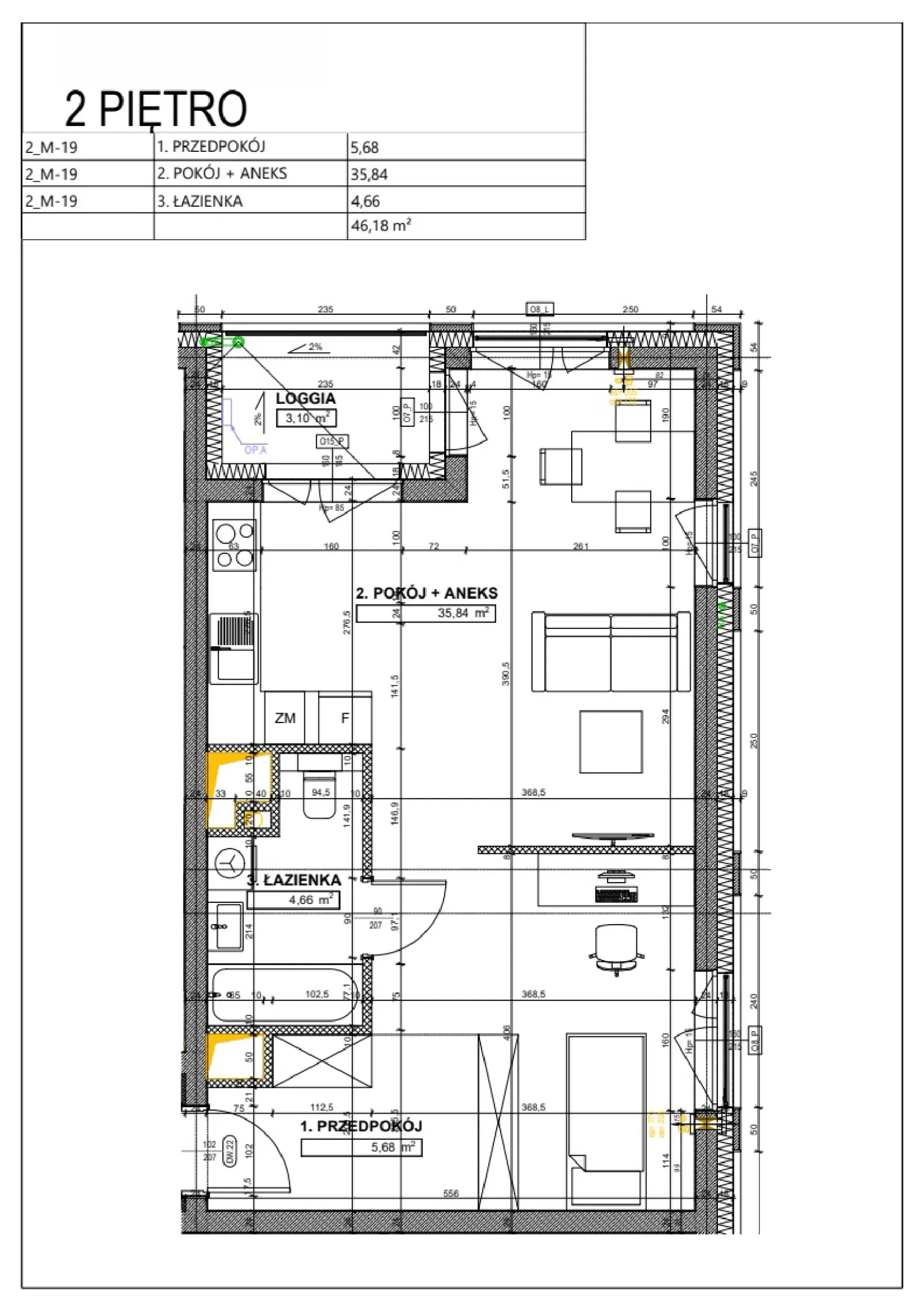 Floor plan: Apartment no. B22