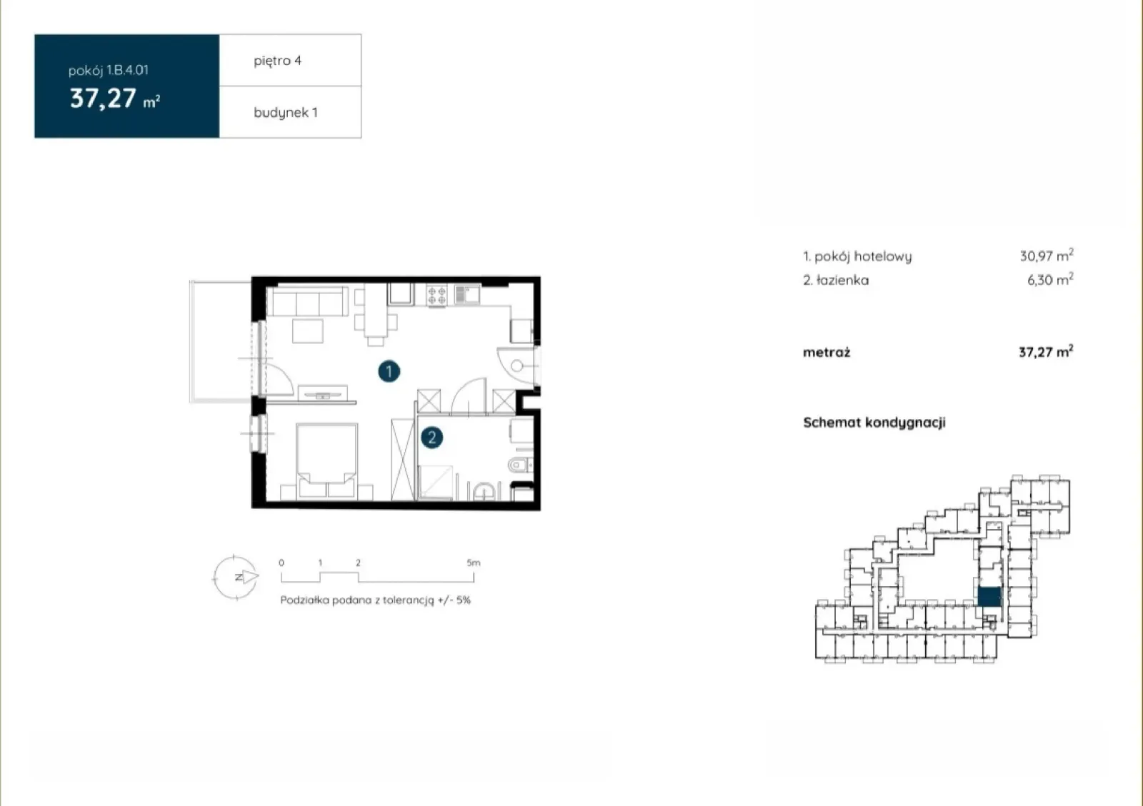 Floor plan: Apartment no. 1.B.4.01