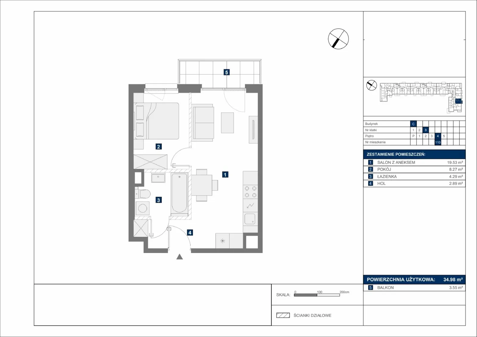 Floor plan: Apartment no. C110