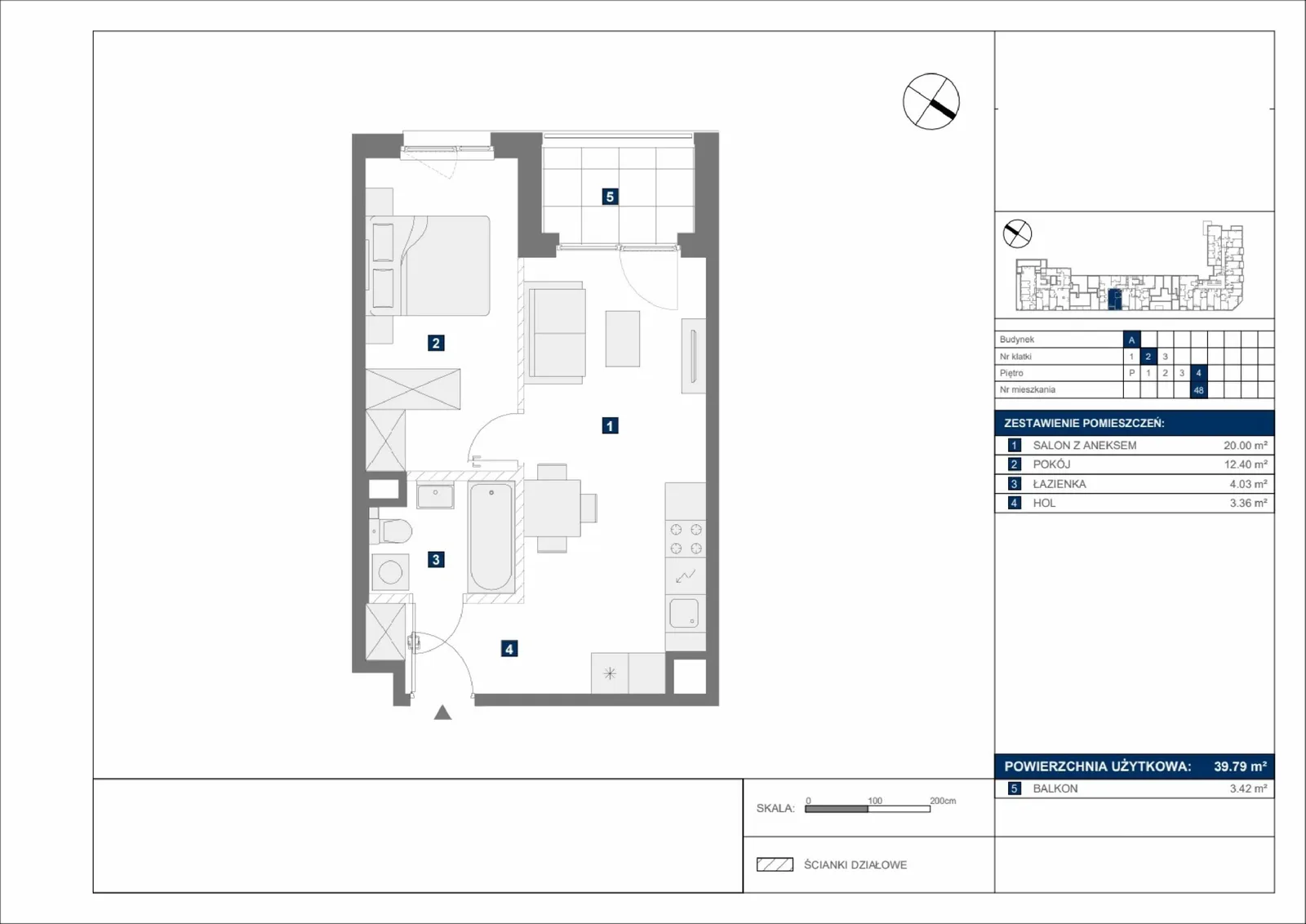 Floor plan: Apartment no. A48