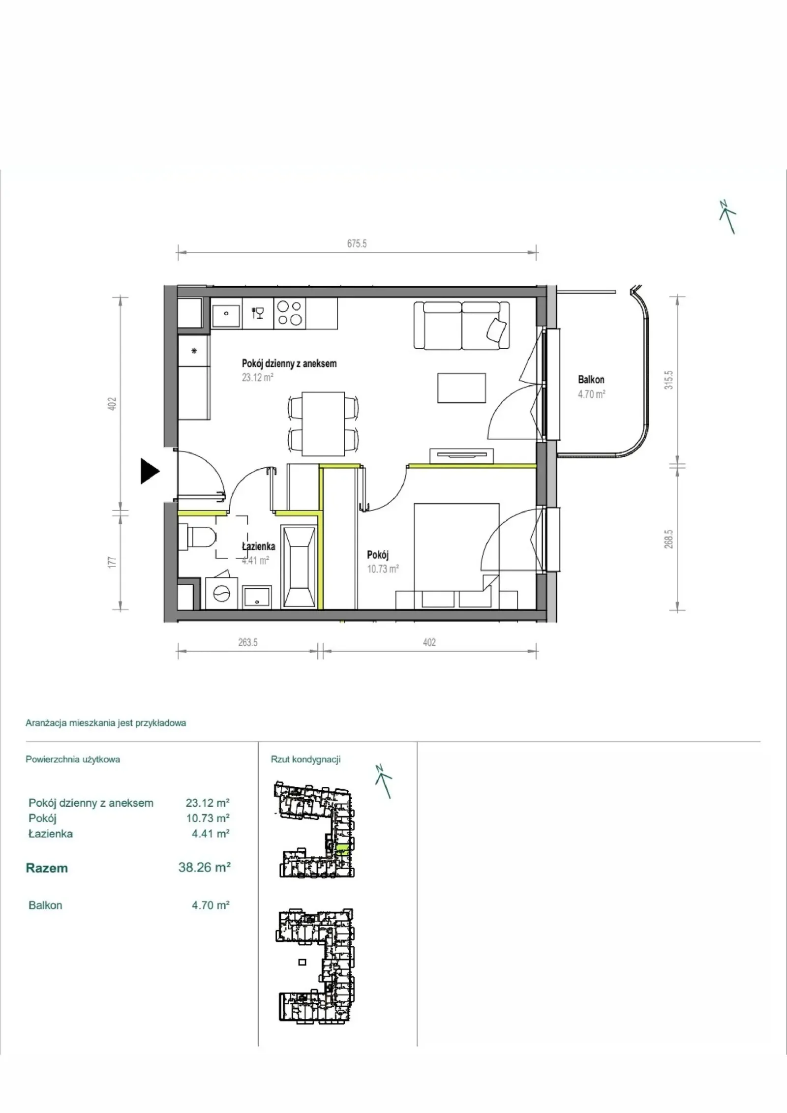 Floor plan: Apartment no. A/2/44