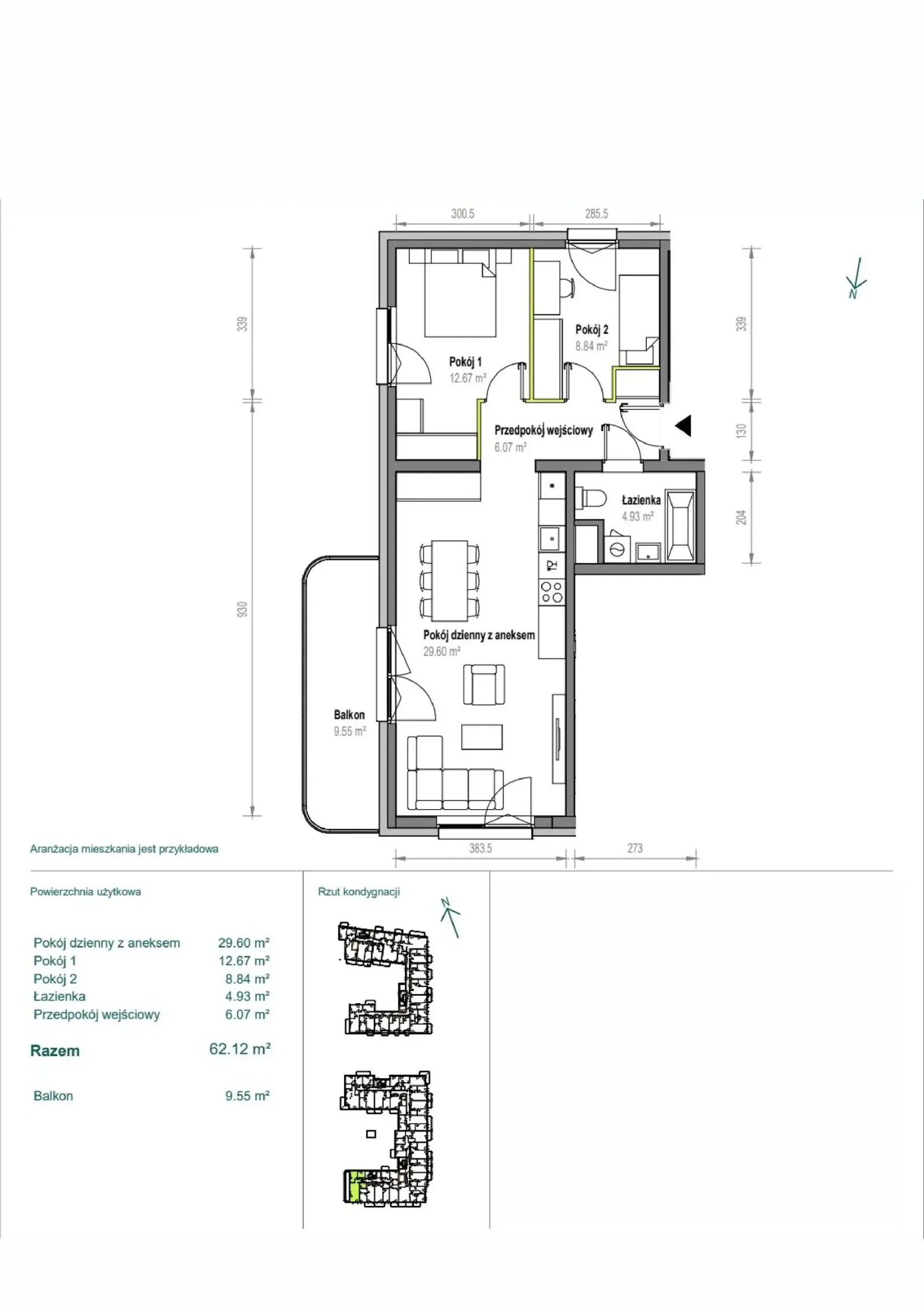 Floor plan: Apartment no. B/3/165