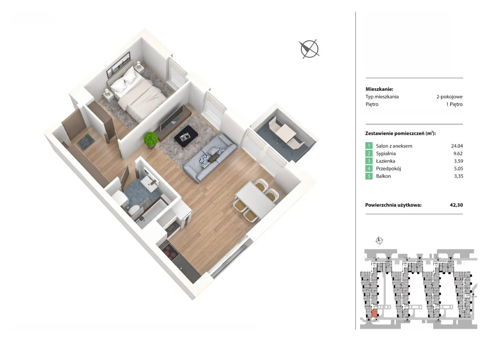 Floor plan: Apartment no. F6