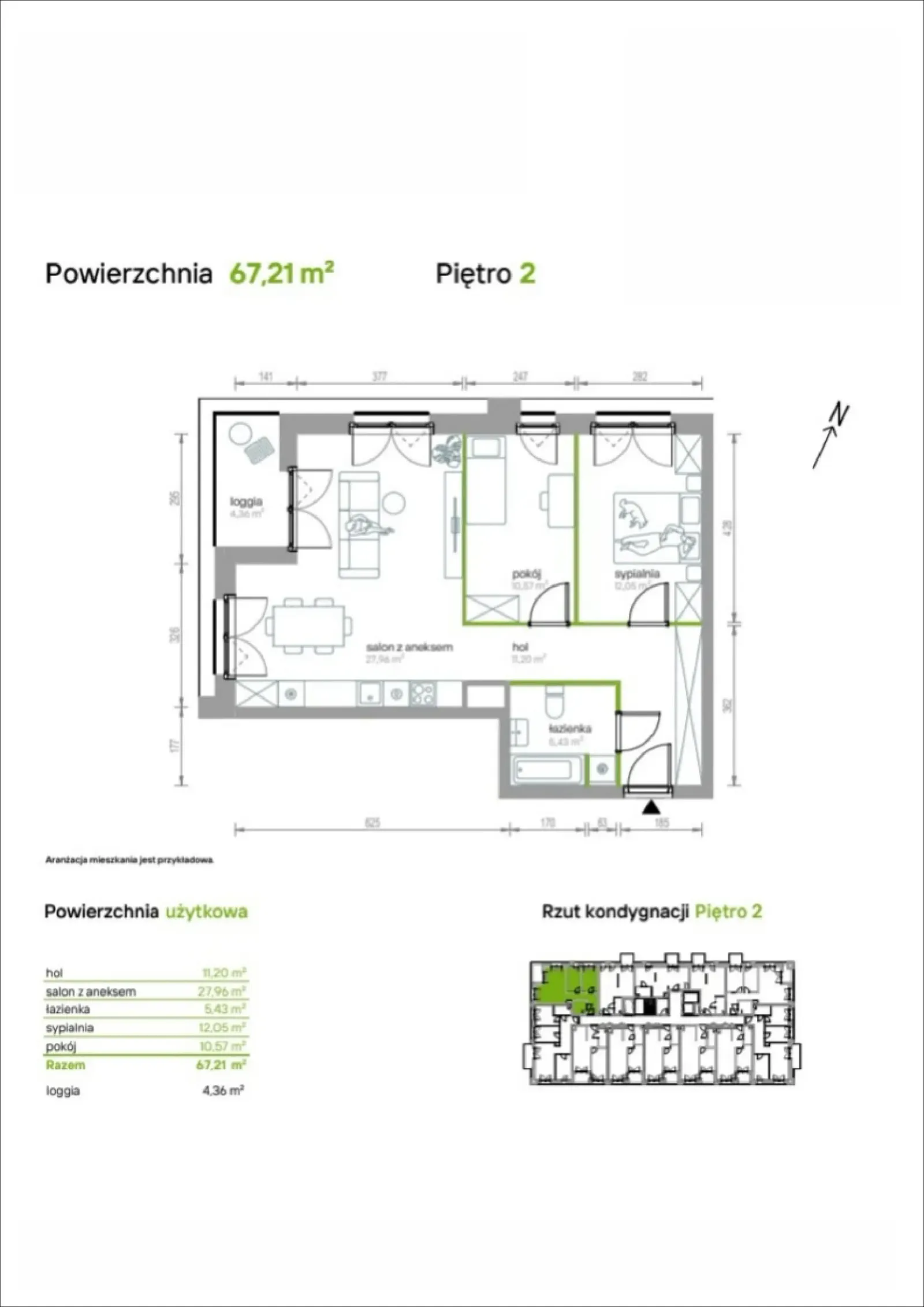 Rzut: Lokal 2/A/11, 3 pok.