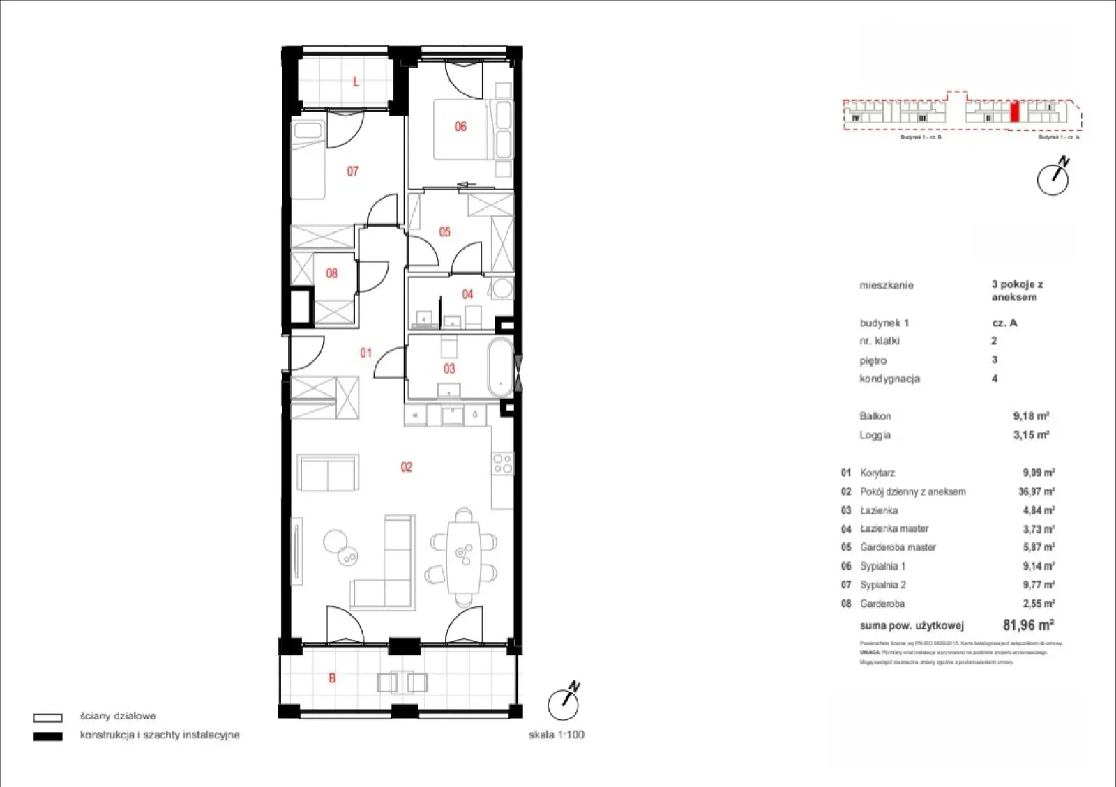 Floor plan: Apartment no. A/02/03/066