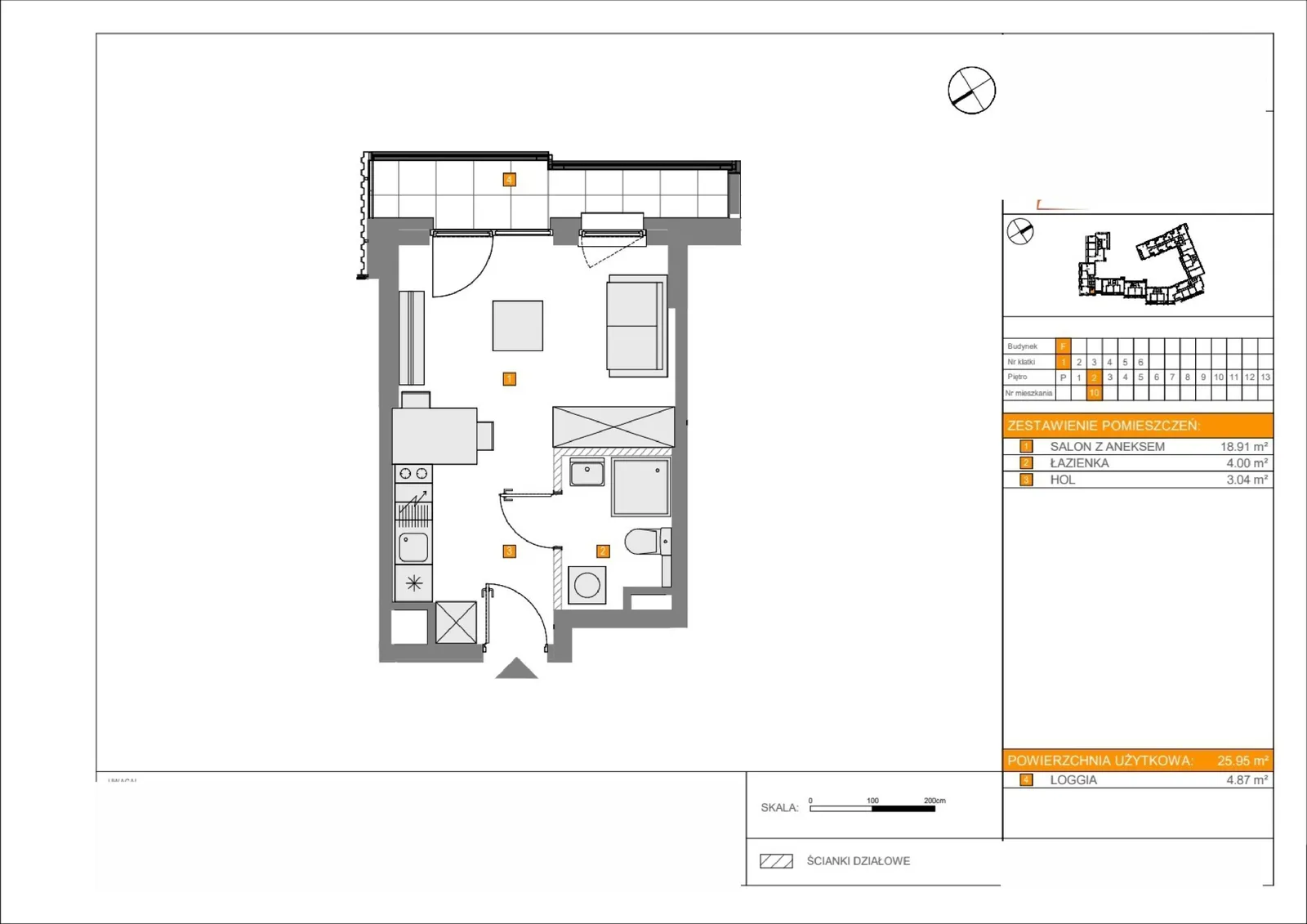 Floor plan: Lokal F 10, 1 pok.