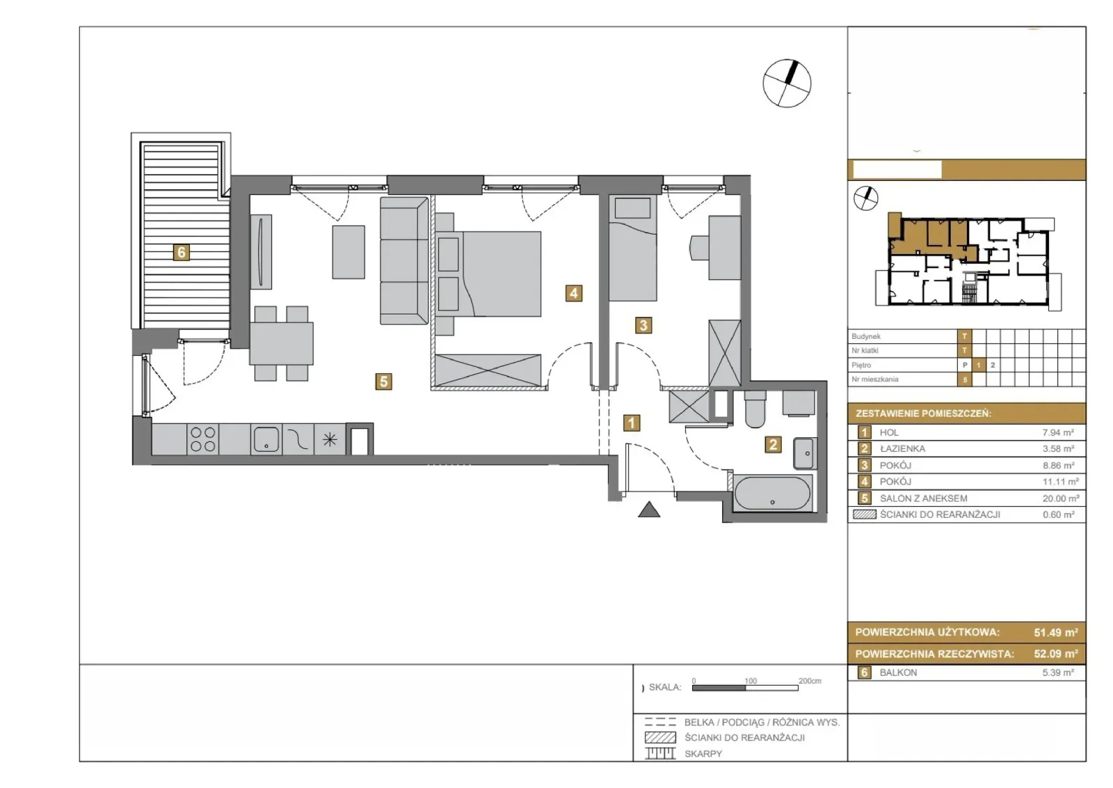 Floor plan: Apartment no. T5