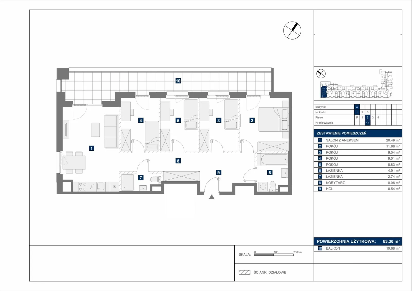 Floor plan: Apartment no. A15