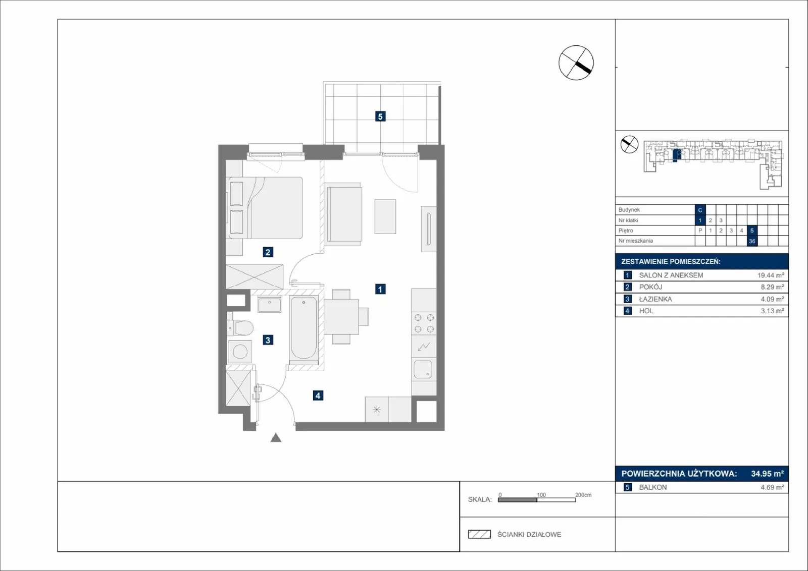 Floor plan: Apartment no. C36