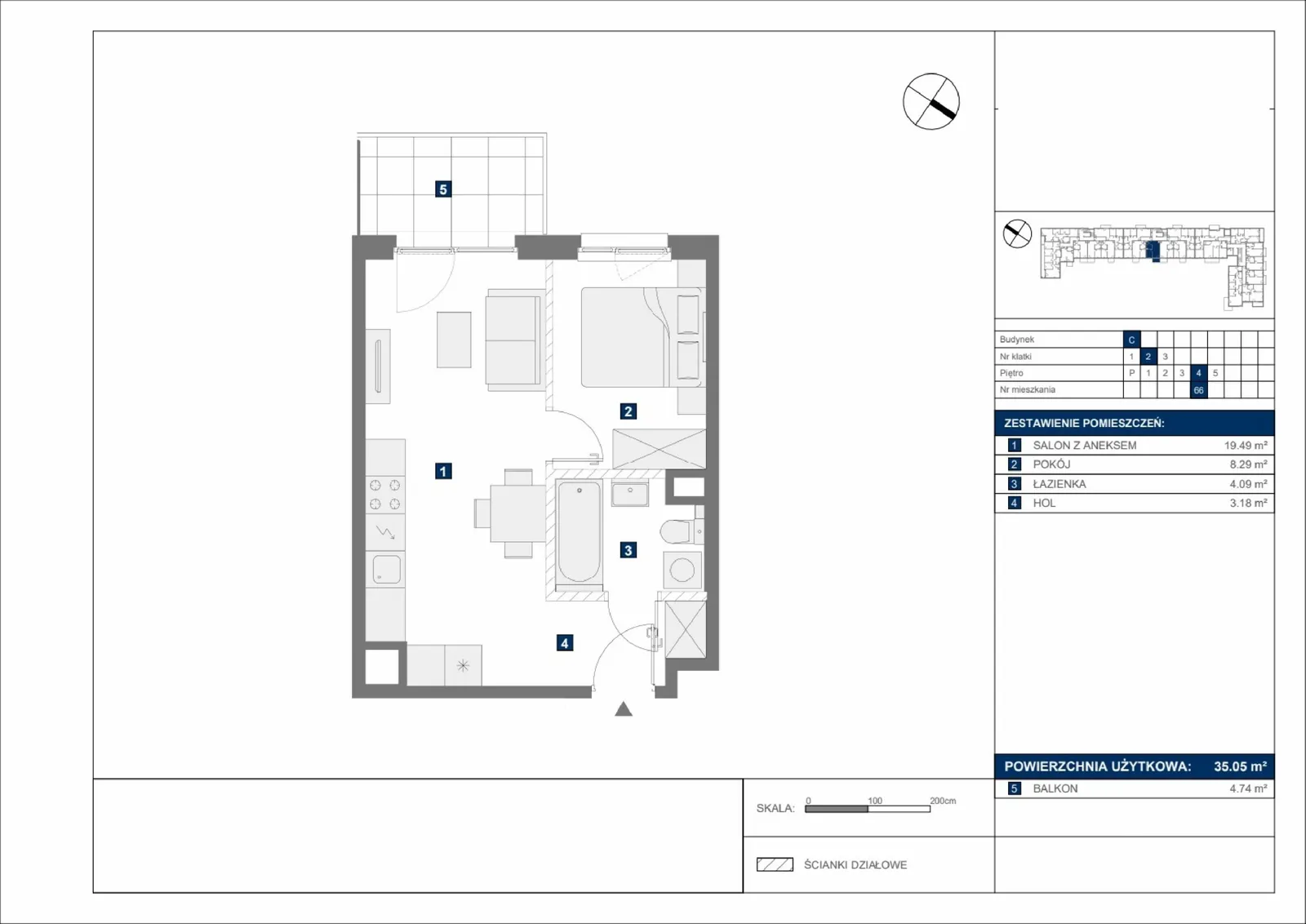Floor plan: Apartment no. C66