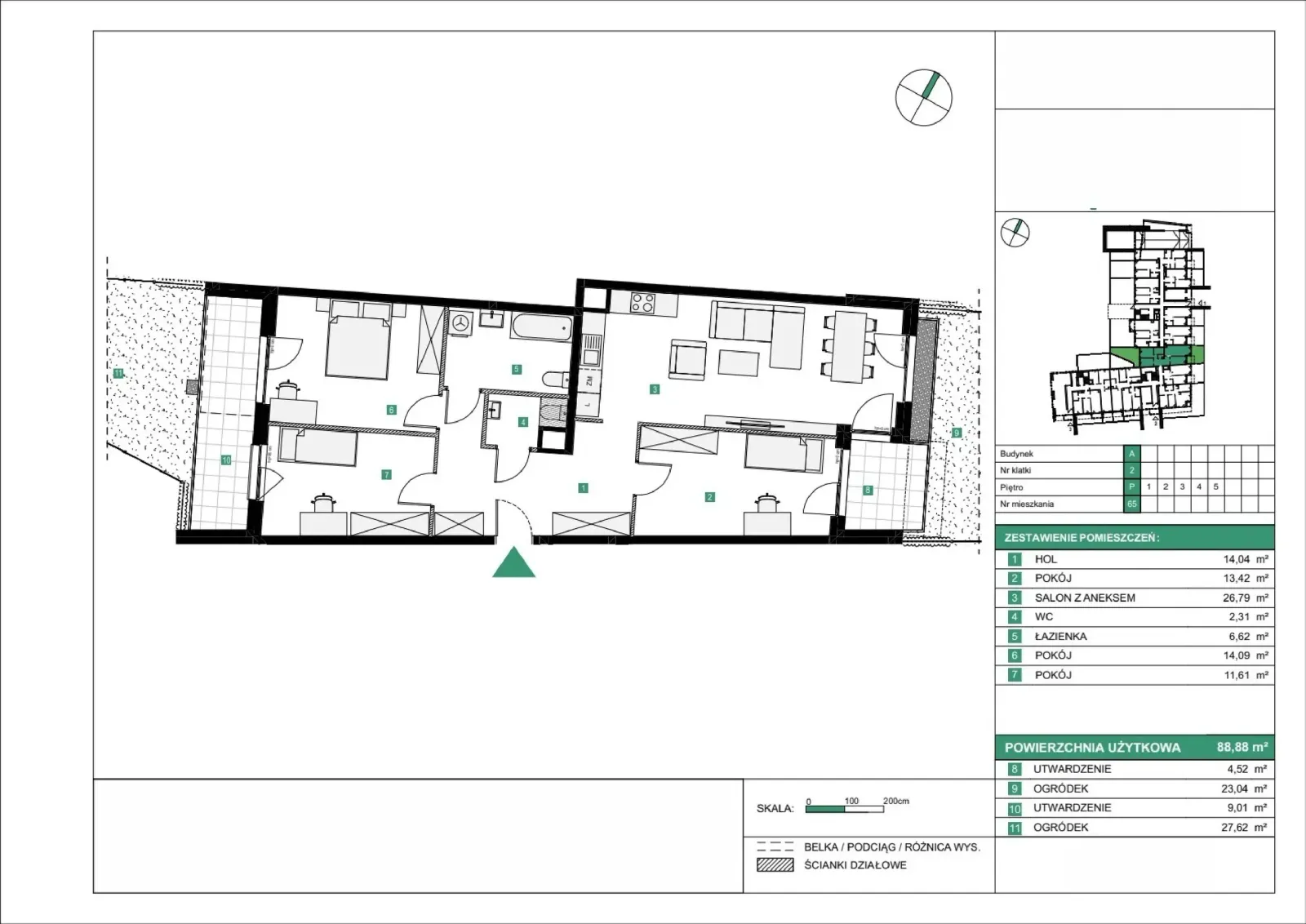 Floor plan: Apartment no. A65