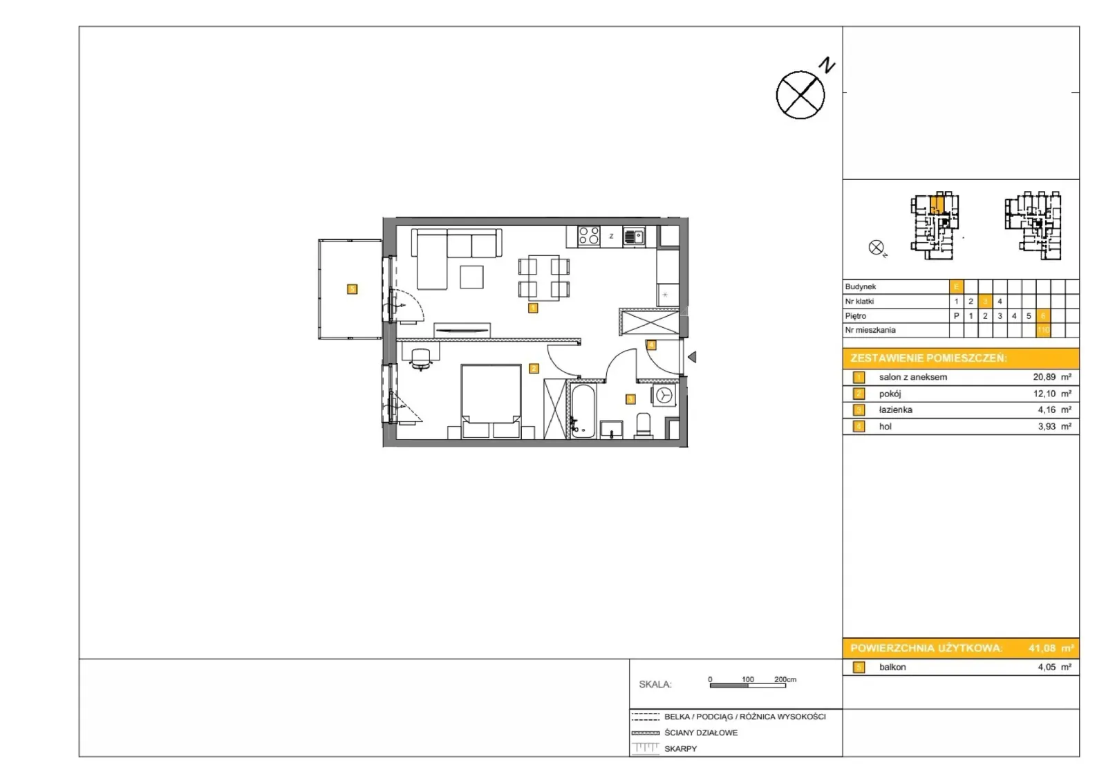Floor plan: Apartment no. E110