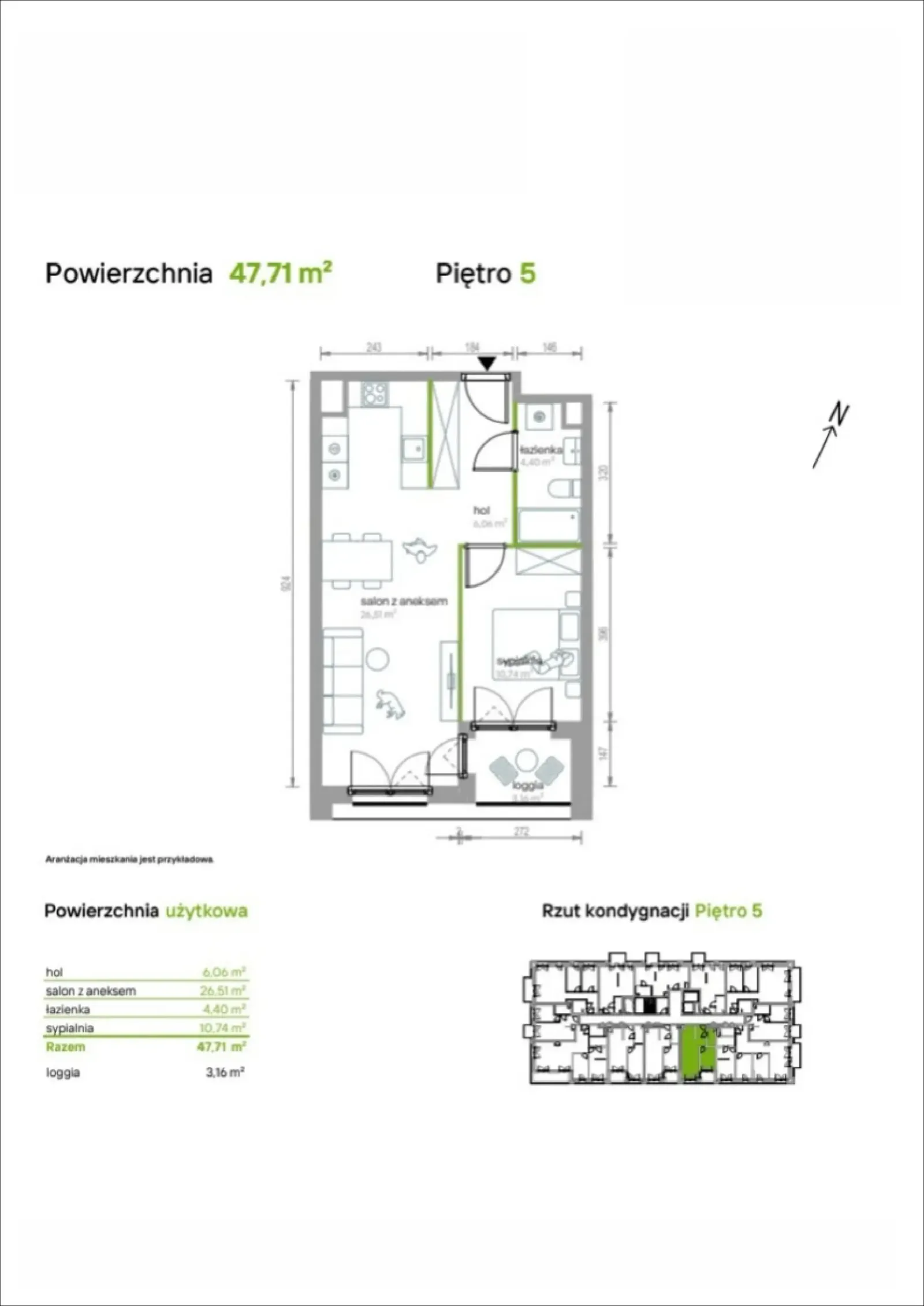 Rzut: Lokal 5/A/04, 2 pok.