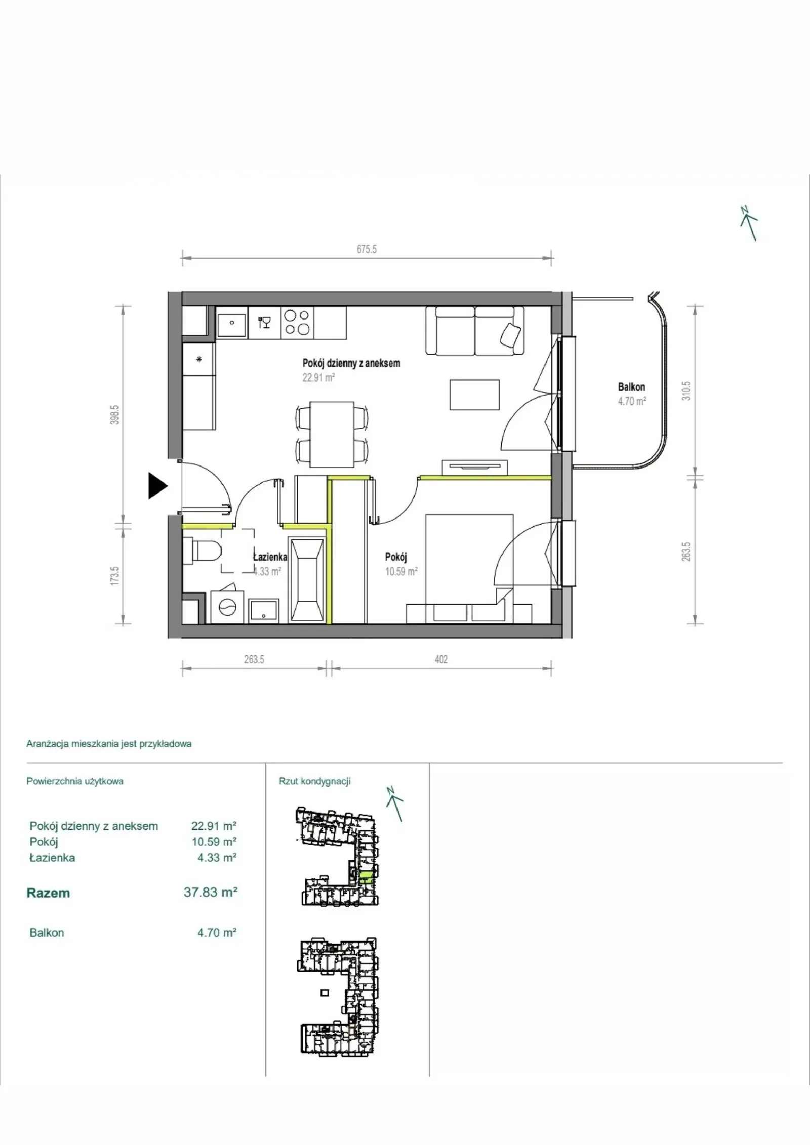 Floor plan: Apartment no. A/2/33
