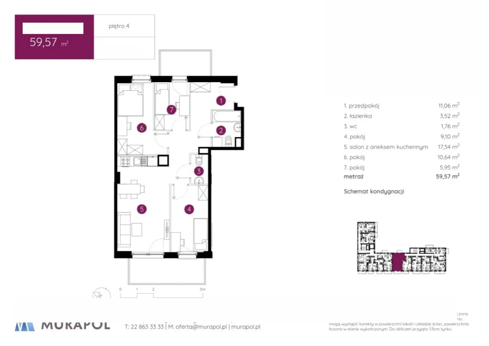 Floor plan: Apartment no. 4.A.4.06