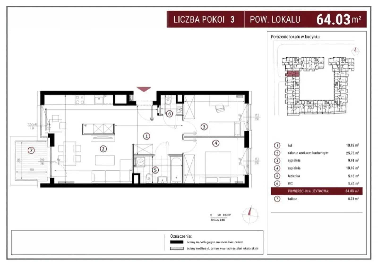 Floor plan: Apartment no. H/4/175