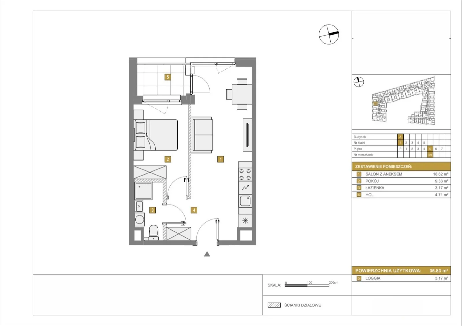 Floor plan: Apartment no. A59