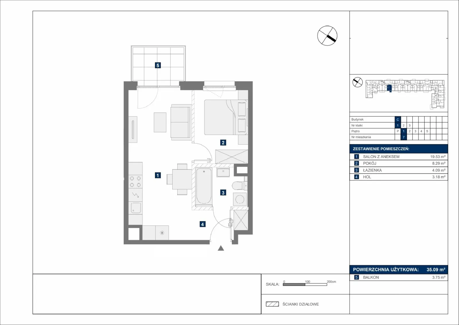 Floor plan: Apartment no. C7
