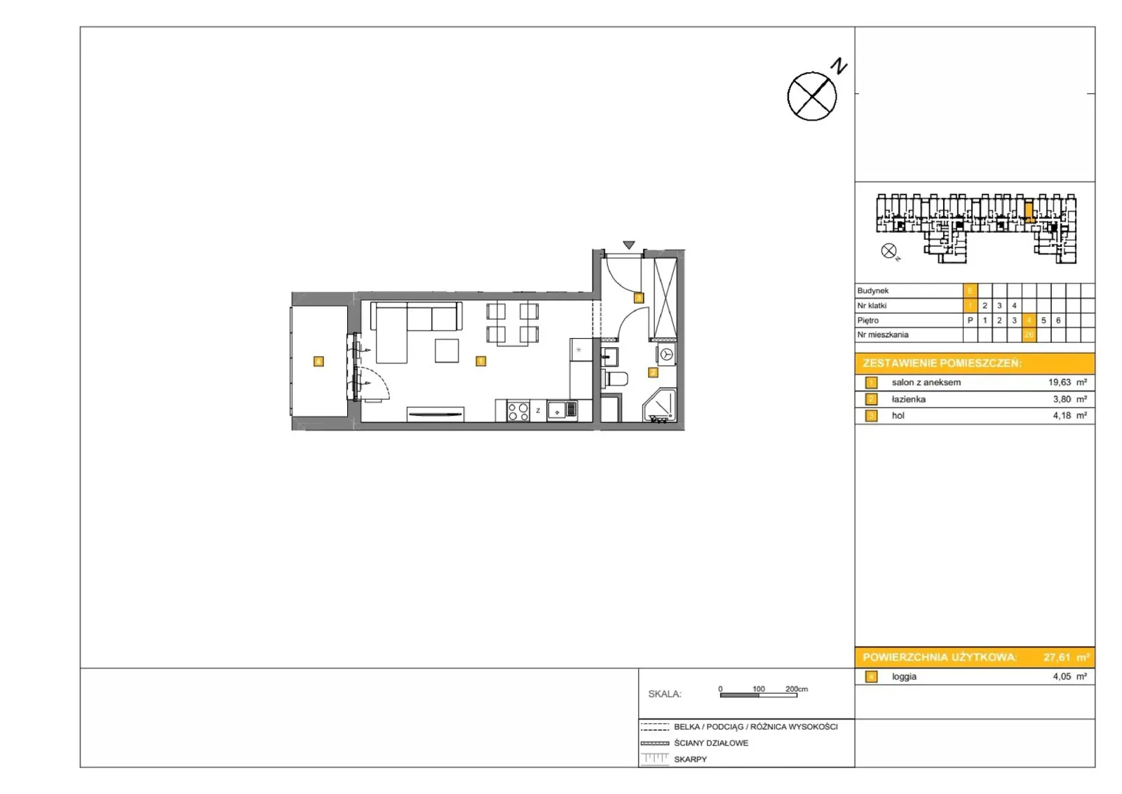 Floor plan: Apartment no. E26