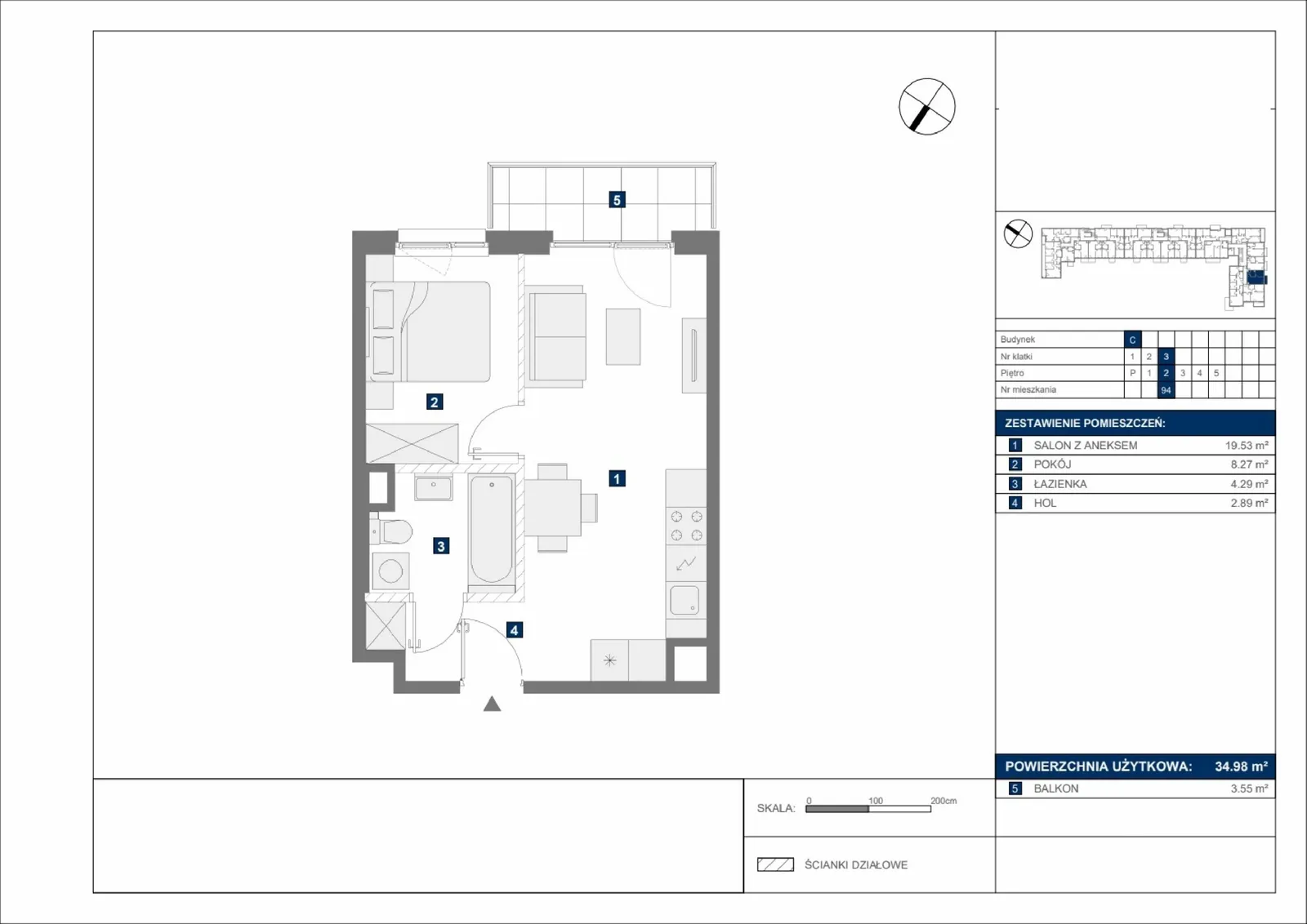 Floor plan: Apartment no. C94