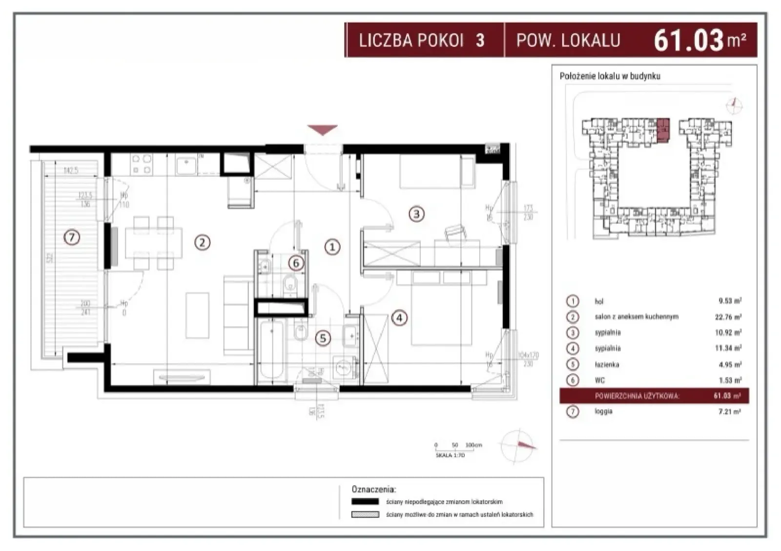 Floor plan: Apartment no. I/7/213