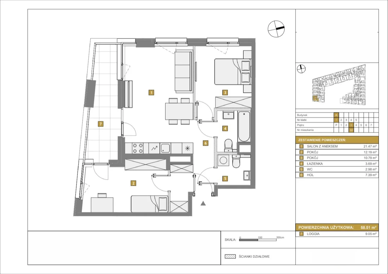 Floor plan: Apartment no. A32