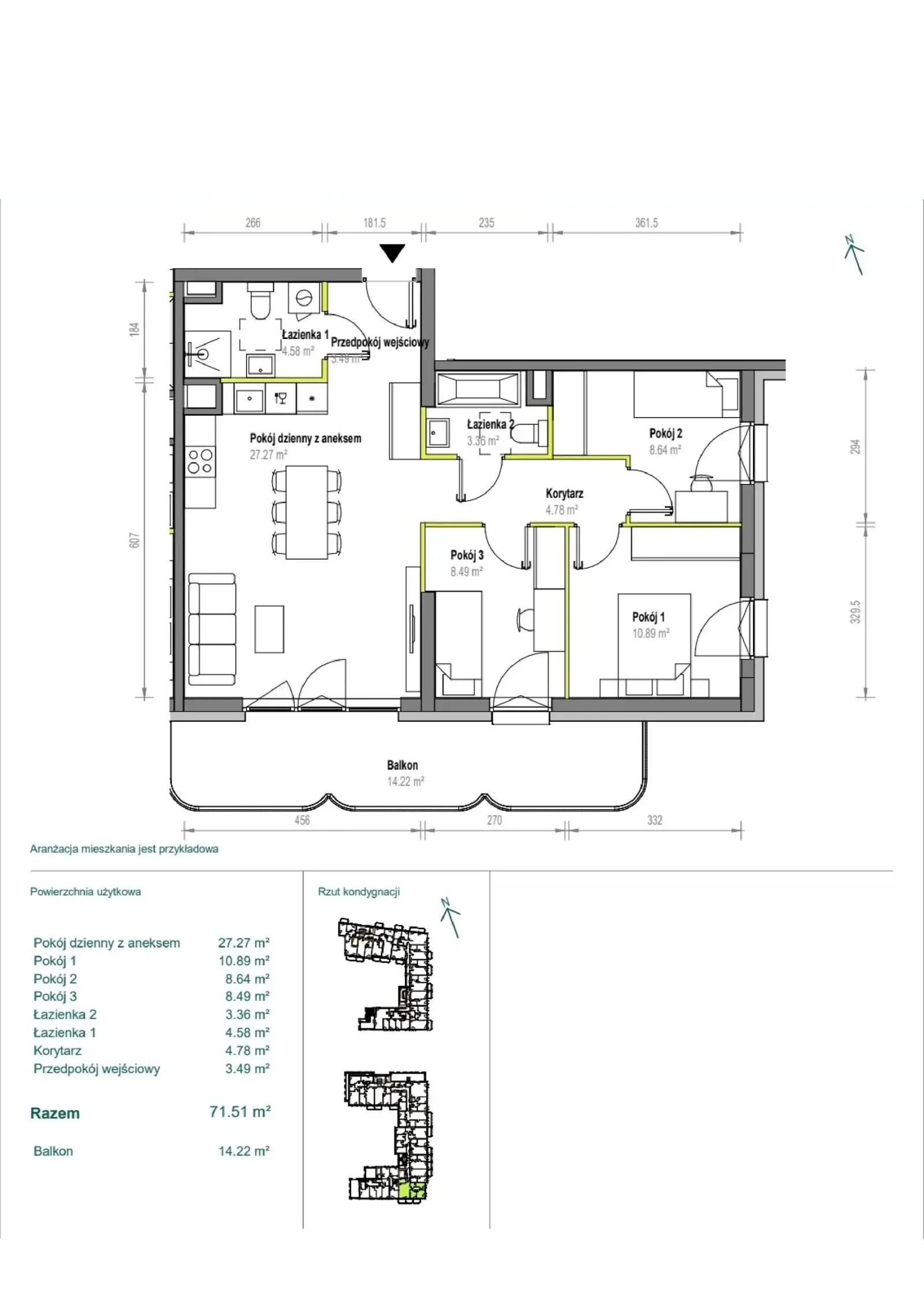 Floor plan: Apartment no. B/2/153