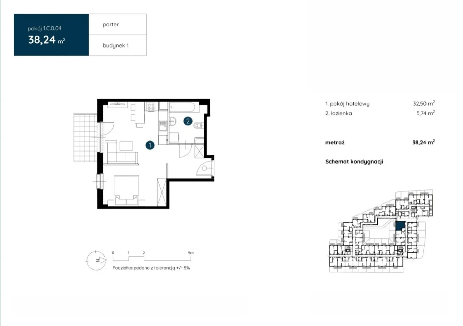 Floor plan: Apartment no. 1.C.0.04