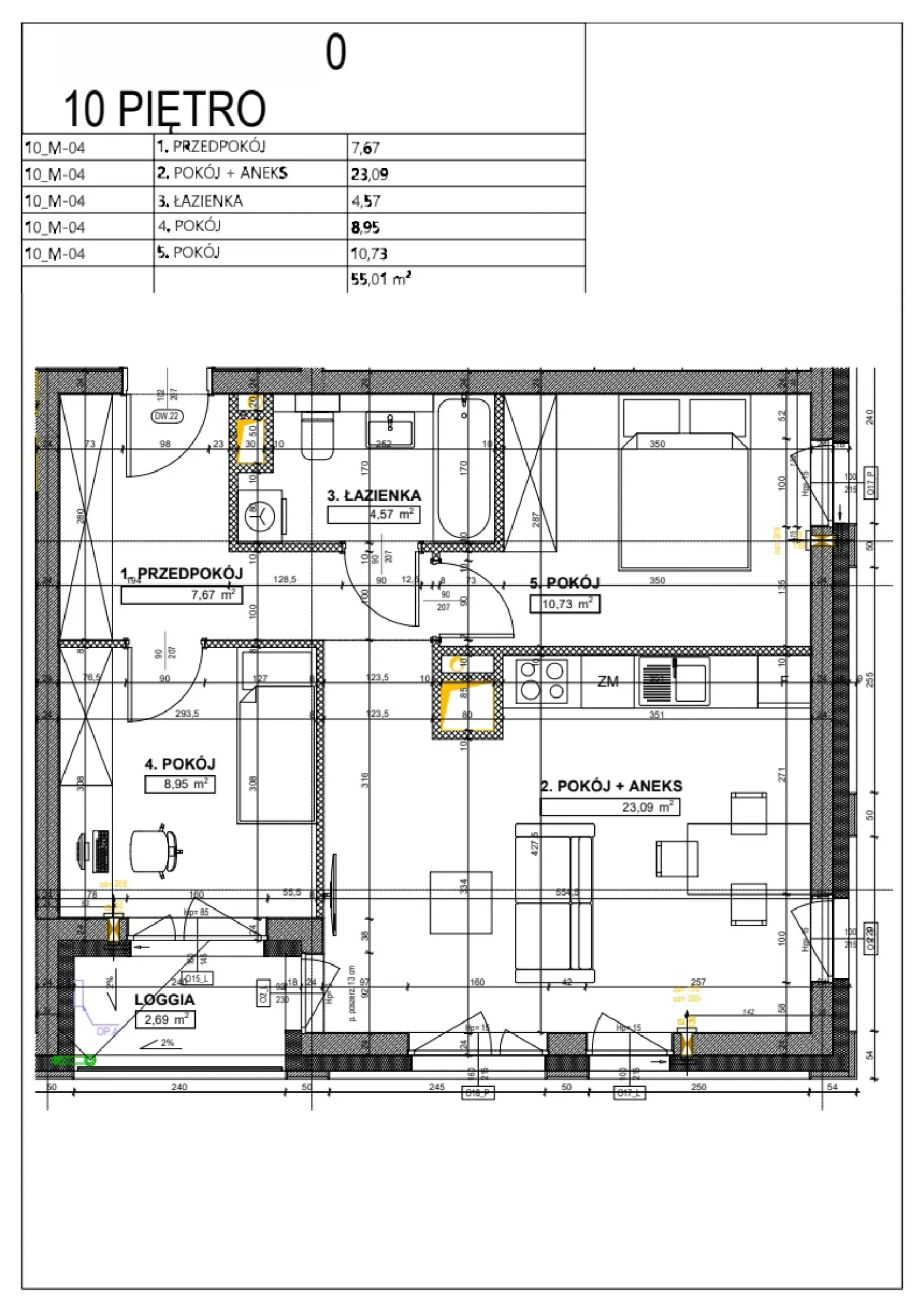 Floor plan: Apartment no. B110