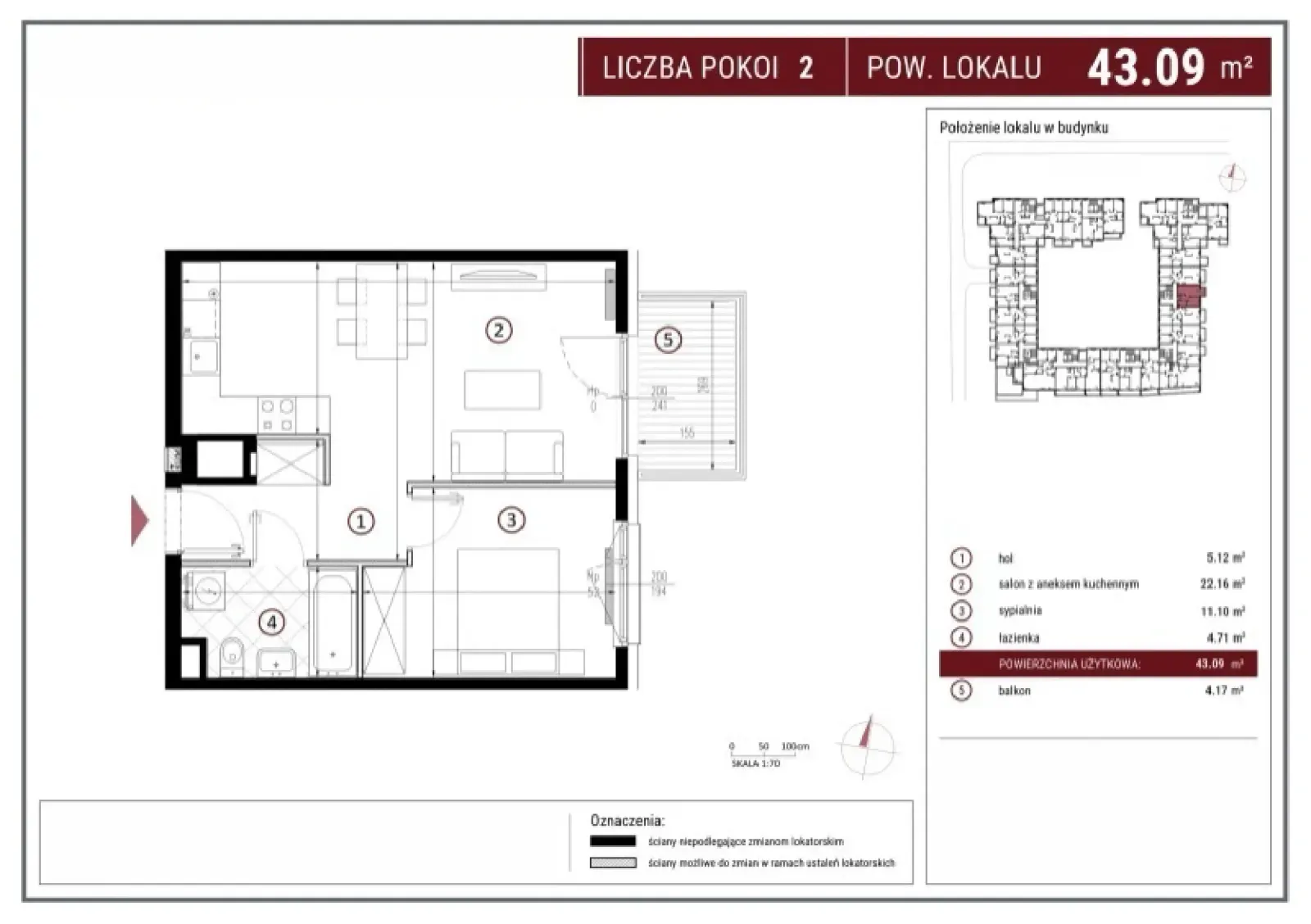Floor plan: Apartment no. B/6/54
