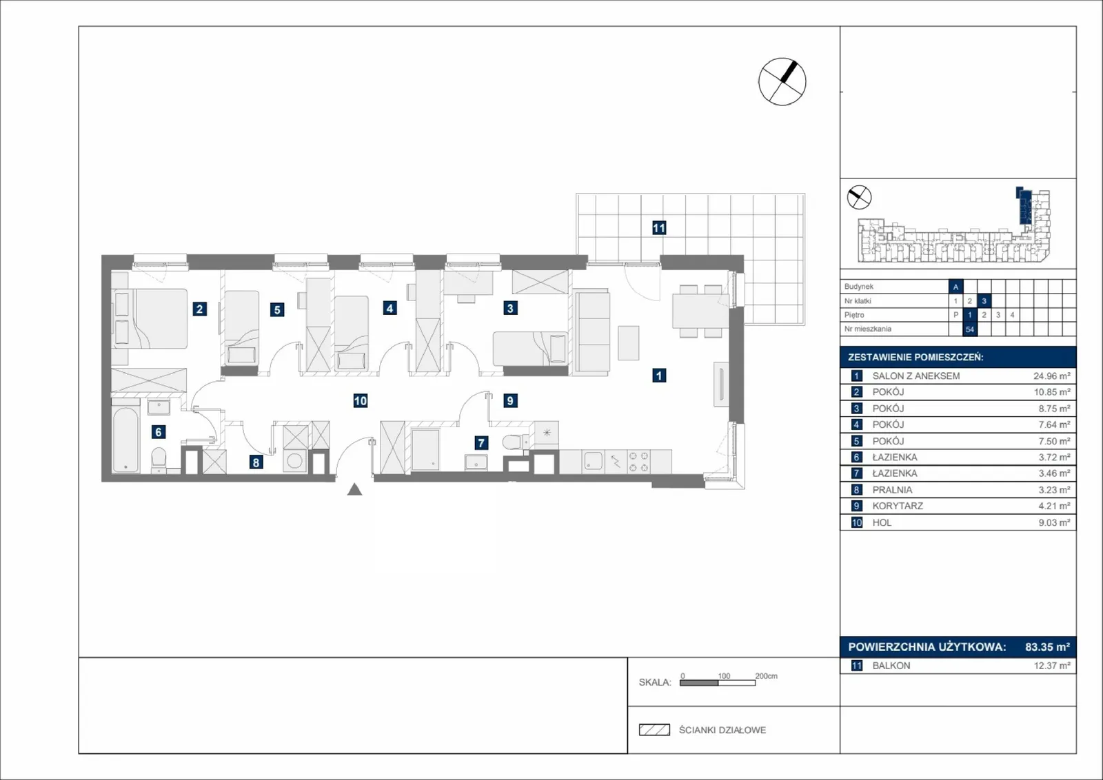 Floor plan: Apartment no. A54
