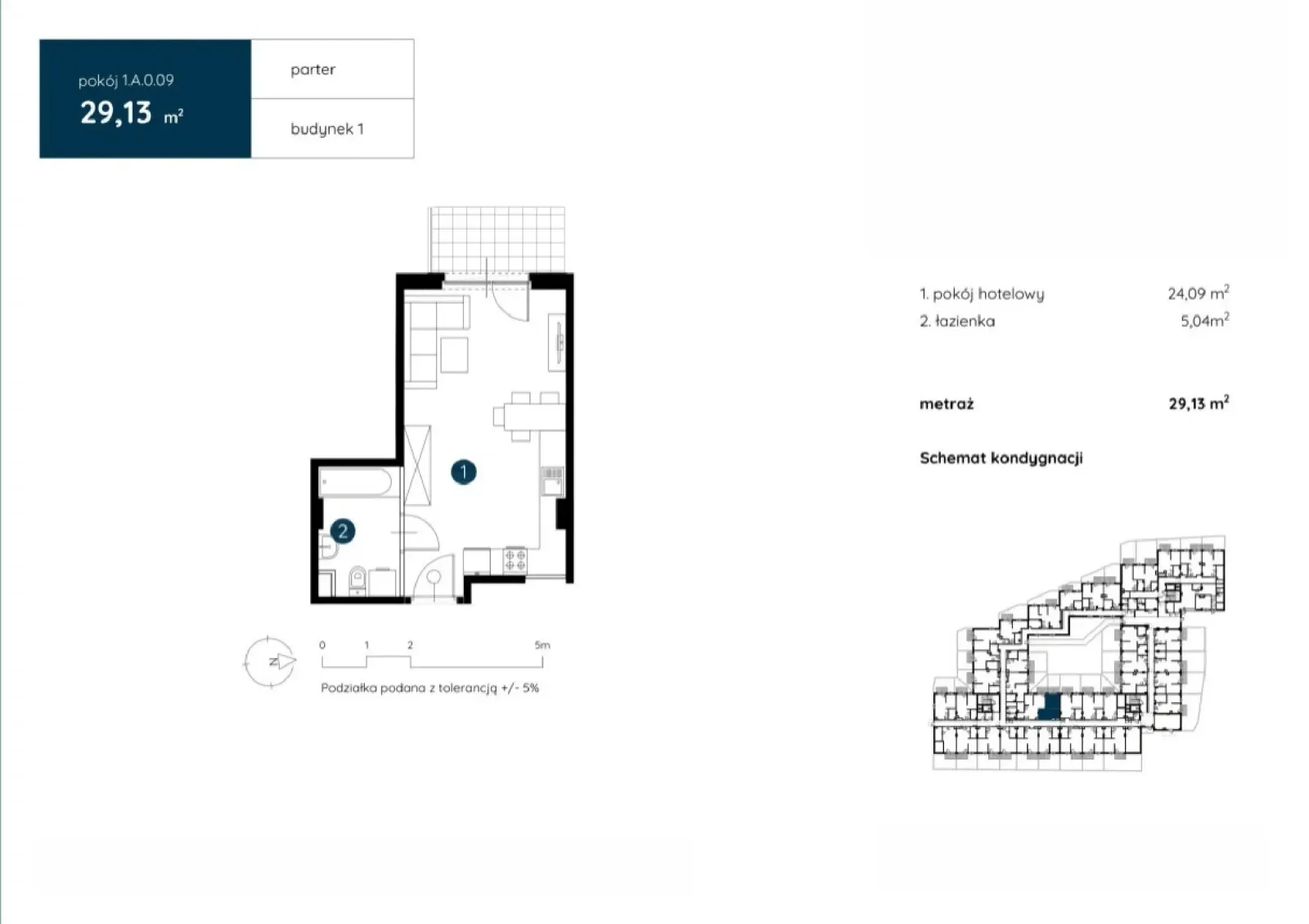 Floor plan: Apartment no. 1.A.0.09