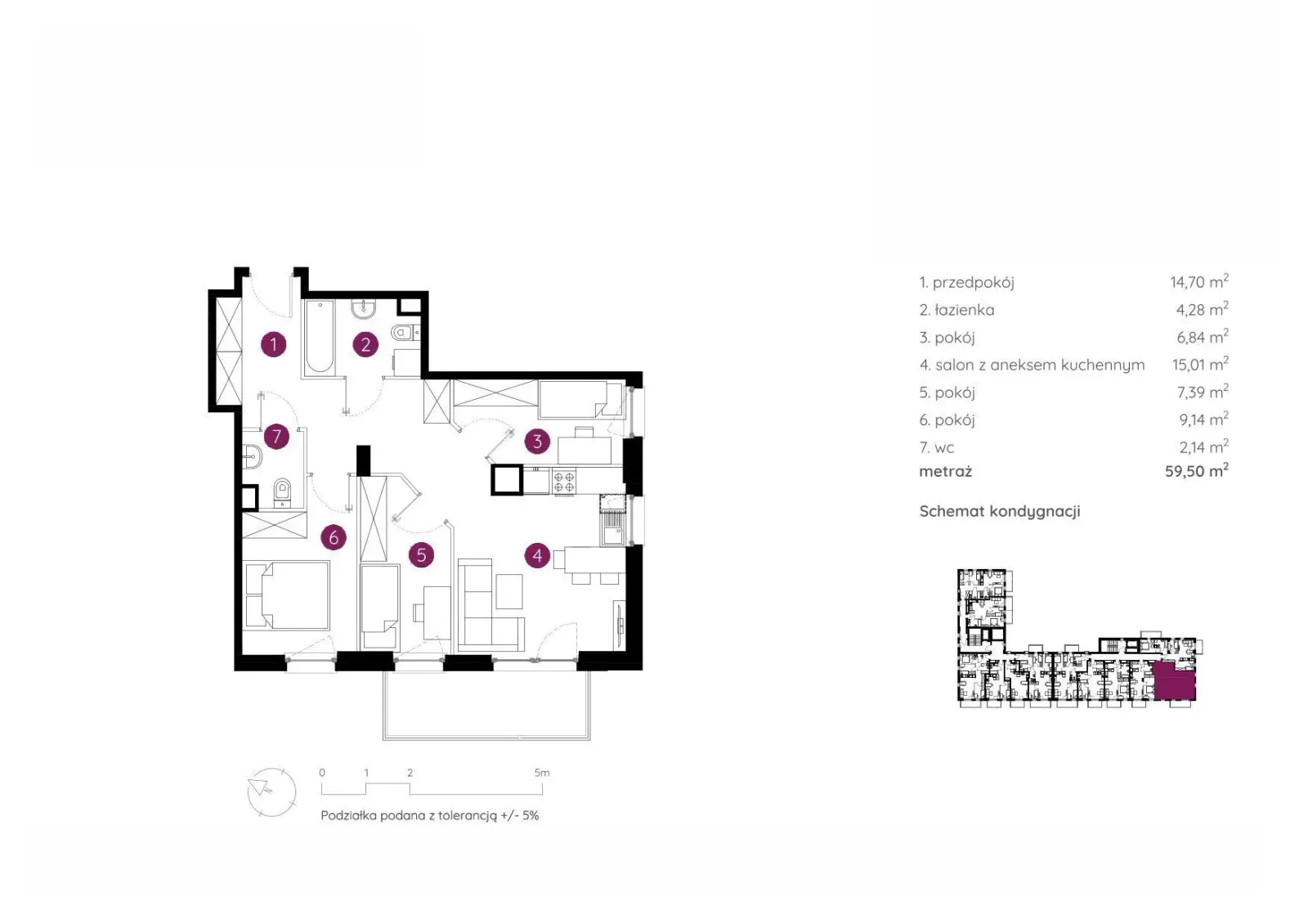 Floor plan: Apartment no. 2.A.6.02