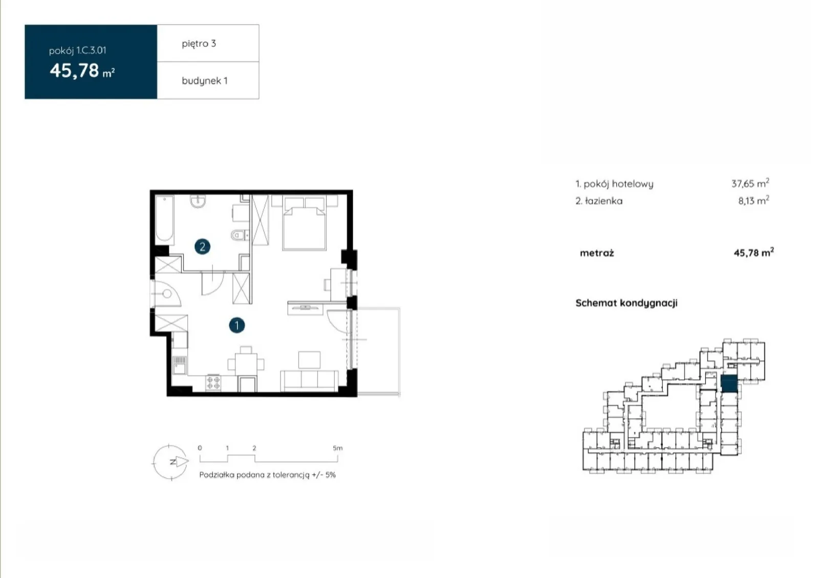 Floor plan: Apartment no. 1.C.3.01