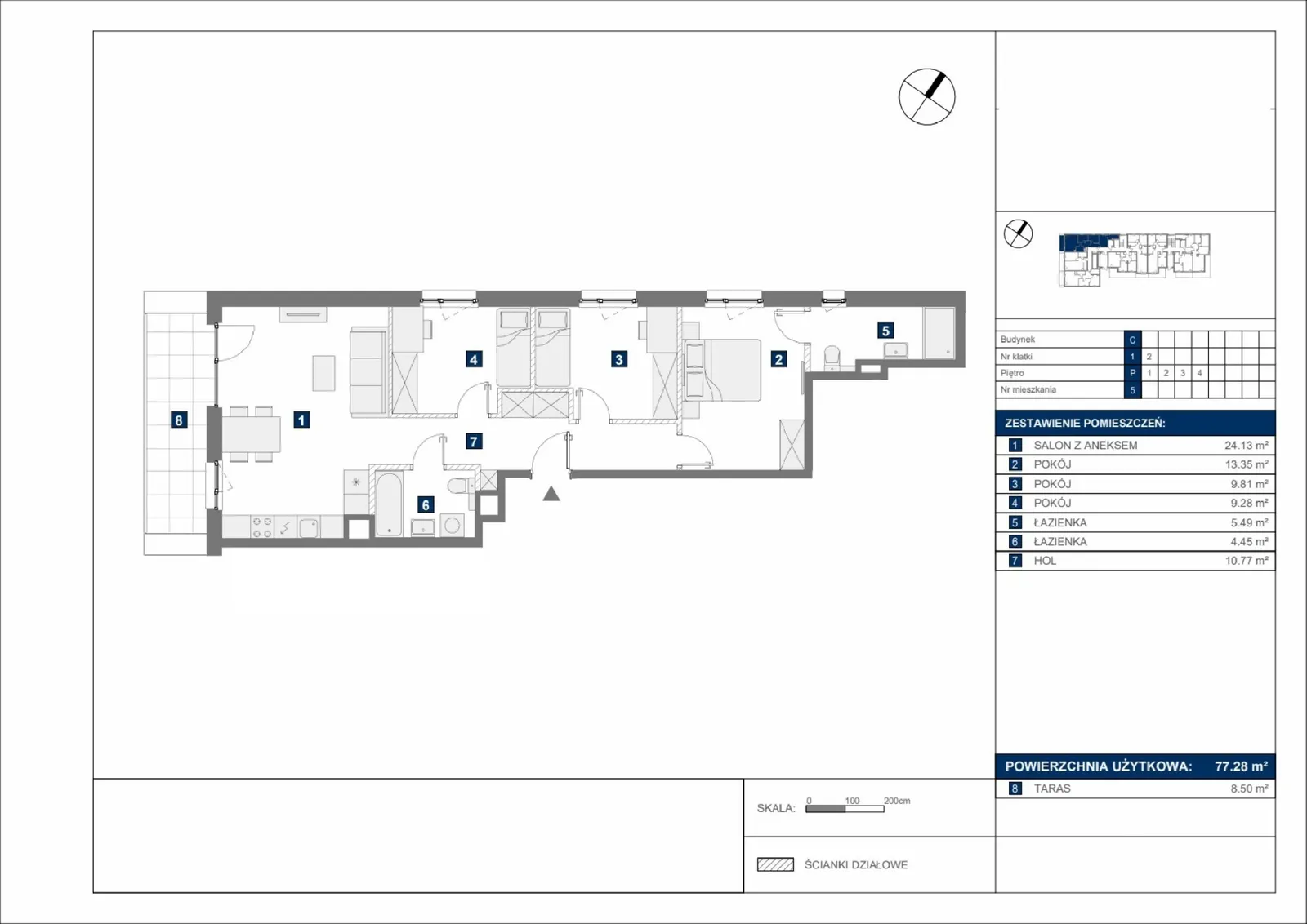 Floor plan: Apartment no. C5
