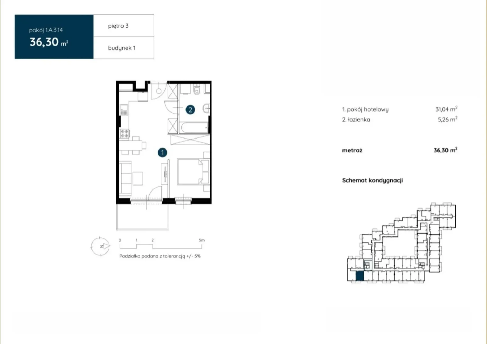 Floor plan: Apartment no. 1.A.3.14