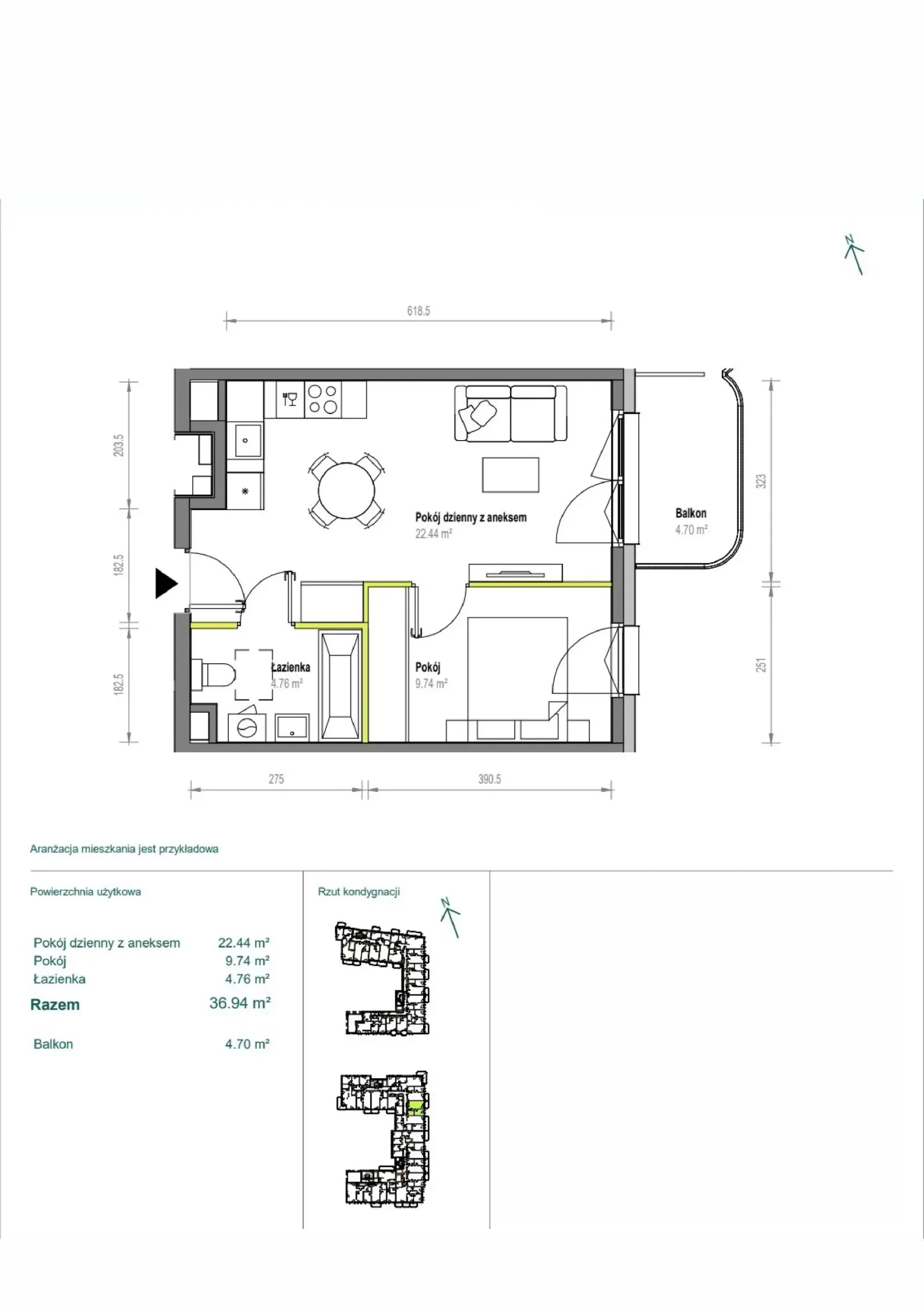 Floor plan: Apartment no. B/1/115