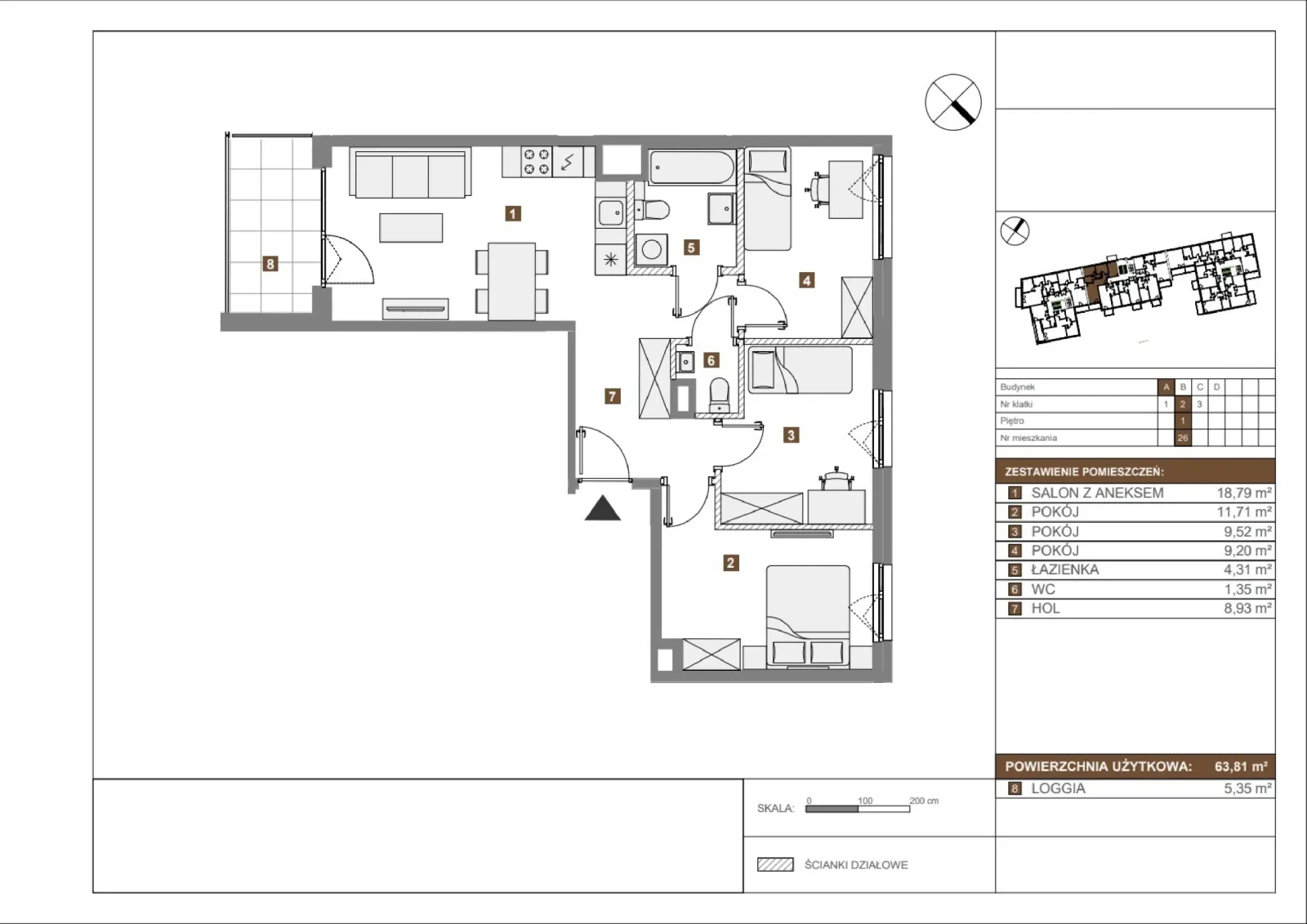 Floor plan: Apartment no. A26
