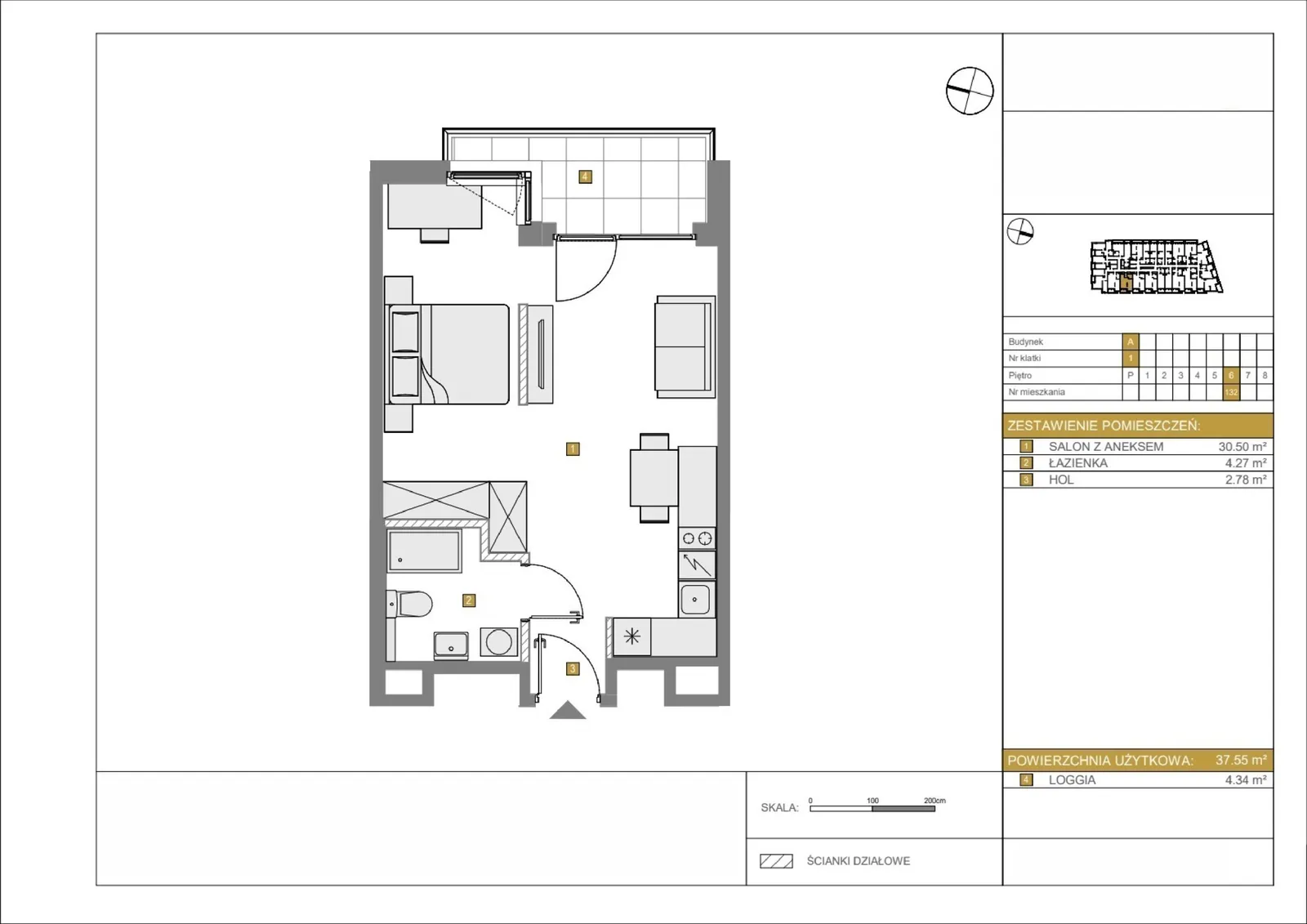 Floor plan: Apartment no. A132
